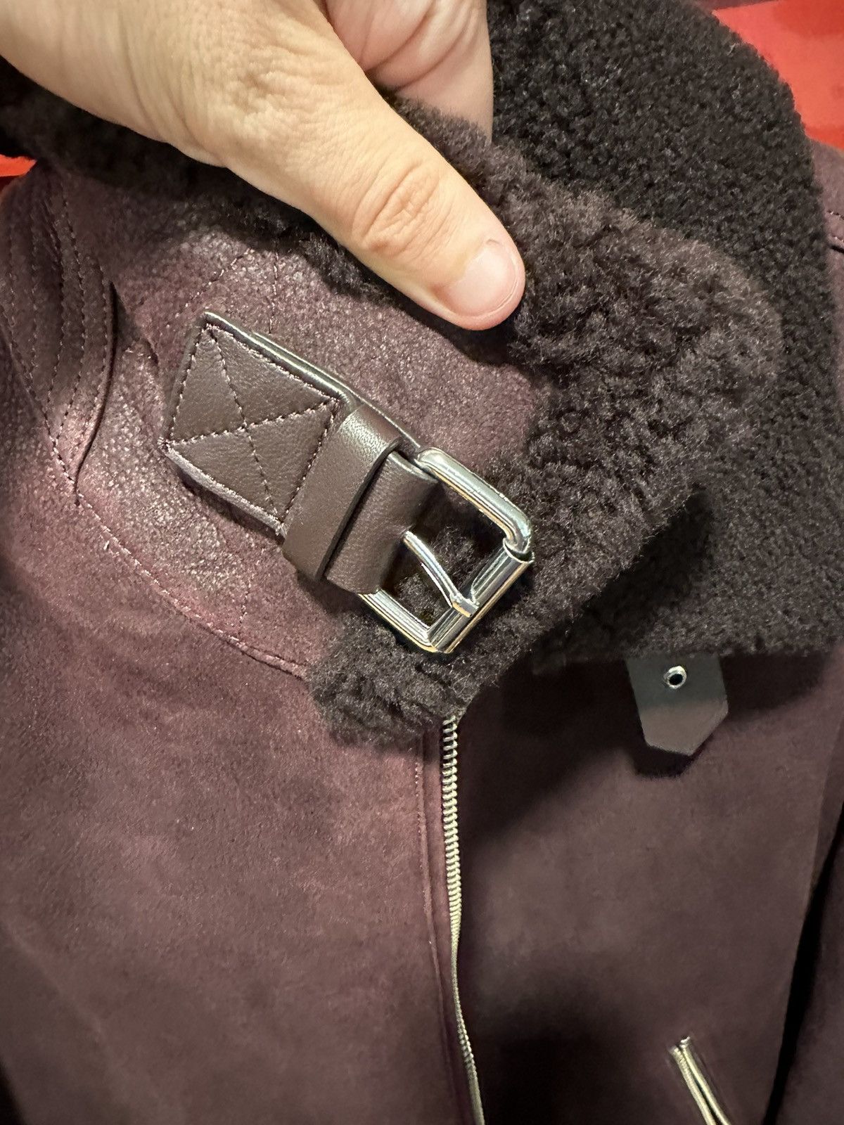 Reiss Reiss shearling coat in Bordeaux Size US M / EU 48-50 / 2 - 8 Thumbnail