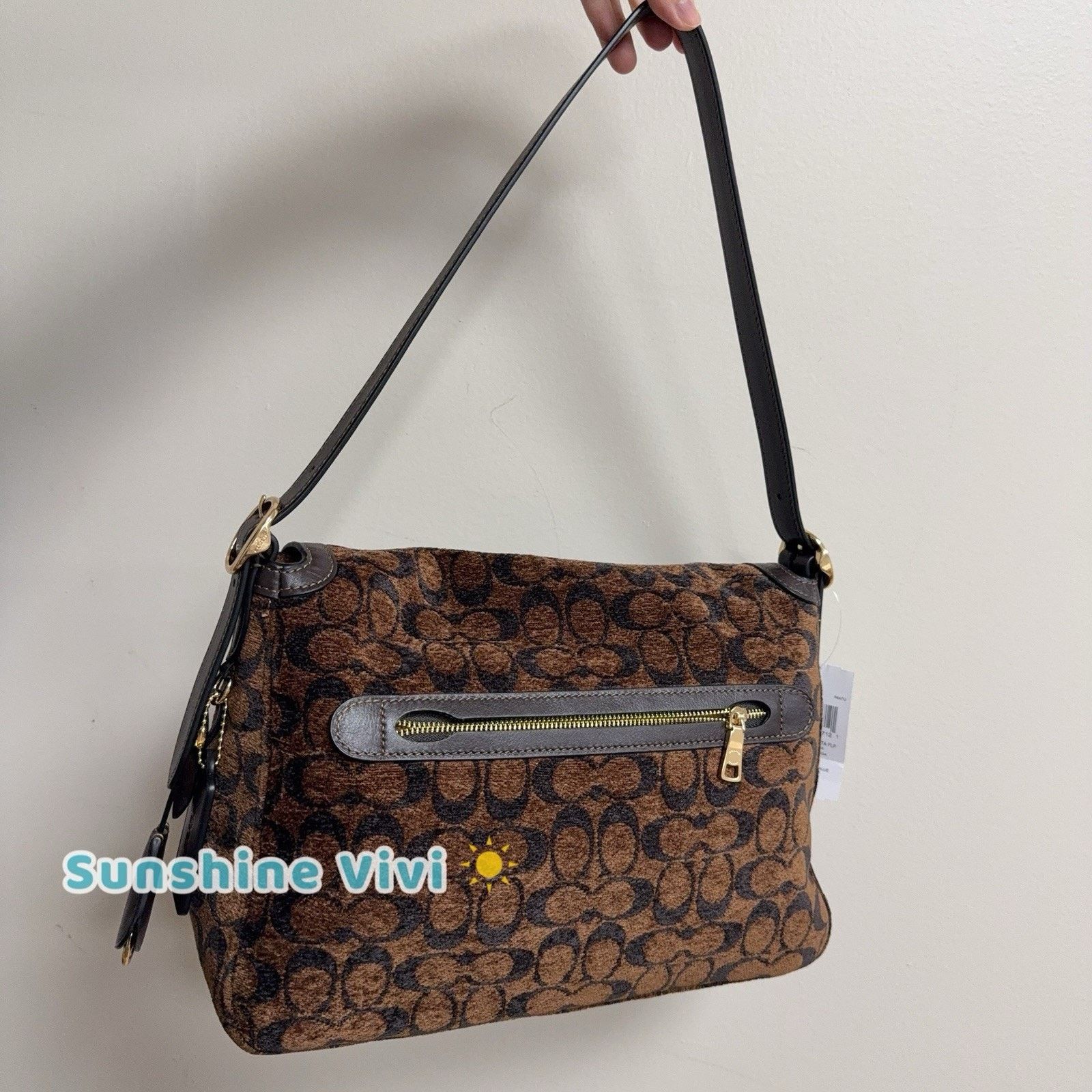 Coach NWT Limited Coach Etta Flap Shoulder Bag Chenille CCE58 Size ONE SIZE - 3 Thumbnail