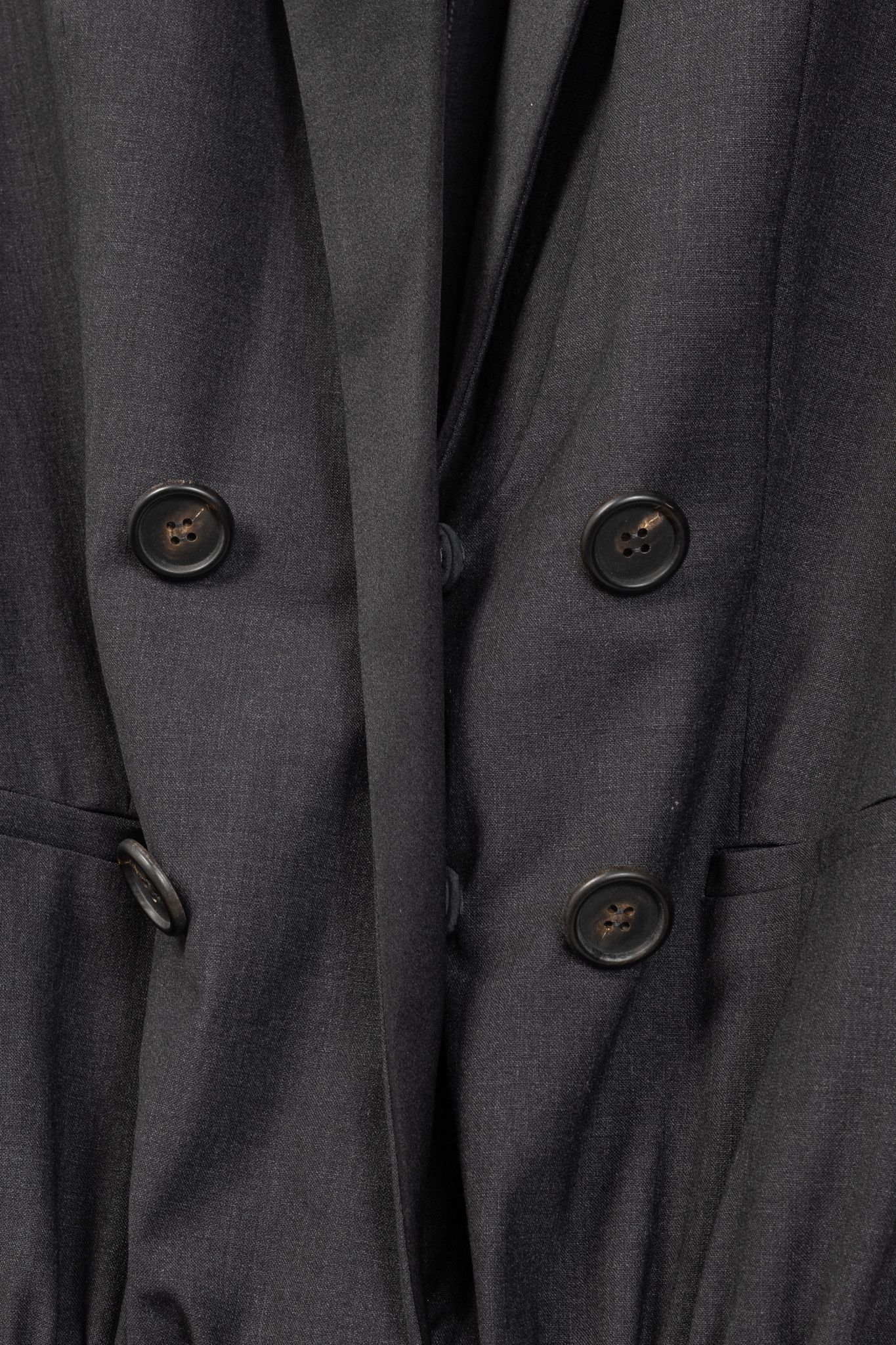 Brunello Cucinelli Brunello Cucinelli Grey Stretch-Wool Satin-Lapel Jumpsuit Size 28" / US 6 / IT 42 - 6 Thumbnail
