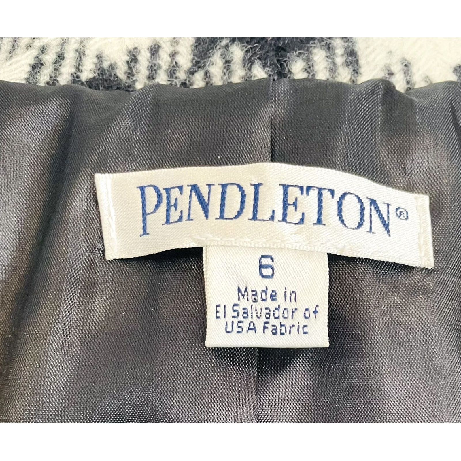 Pendleton Pendleton Houndstooth Jacket Wool Black & White Women’s Size 6 Medium Button Mid Length Multicolor Pattern Argyle/Diamond Wool Blend Lining Size M / US 6-8 / IT 42-44 - 6 Thumbnail