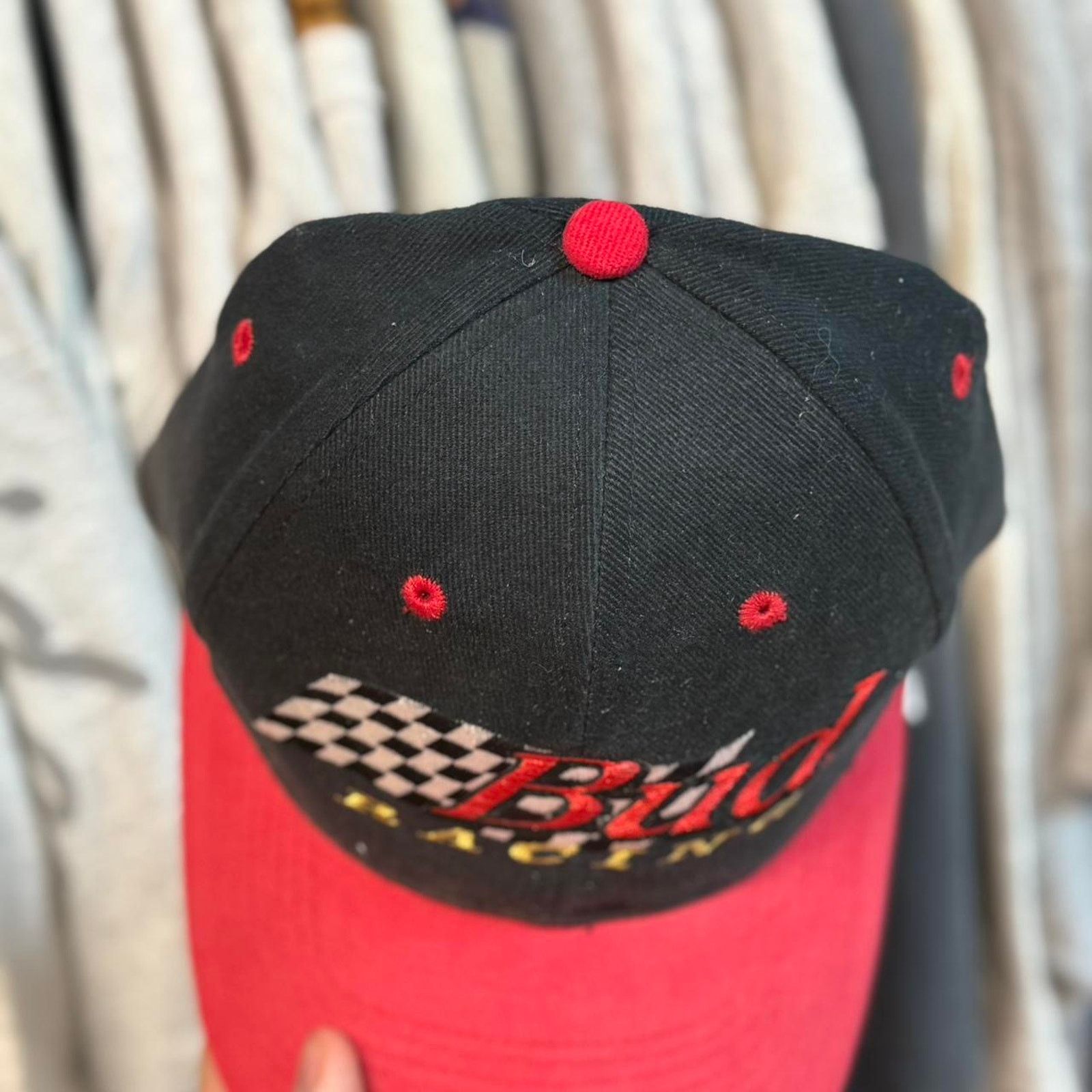 NASCAR × Vintage Vintage 90s NASCAR Bud Racing Velcro Cap Size ONE SIZE - 3 Thumbnail