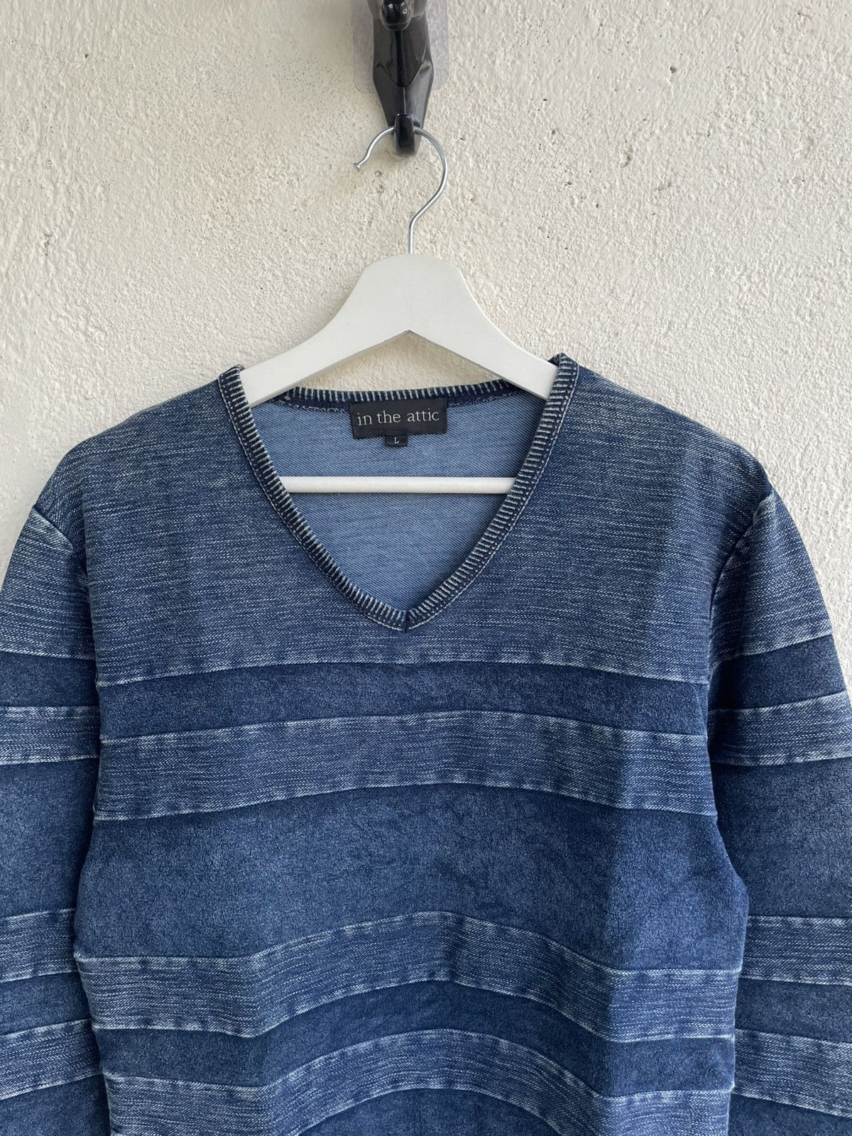 If Six Was Nine 2000s InTheAttic Blue Jeans Striped Sweater Y2K LGB Hysteric Size US S / EU 44-46 / 1 - 2 Thumbnail