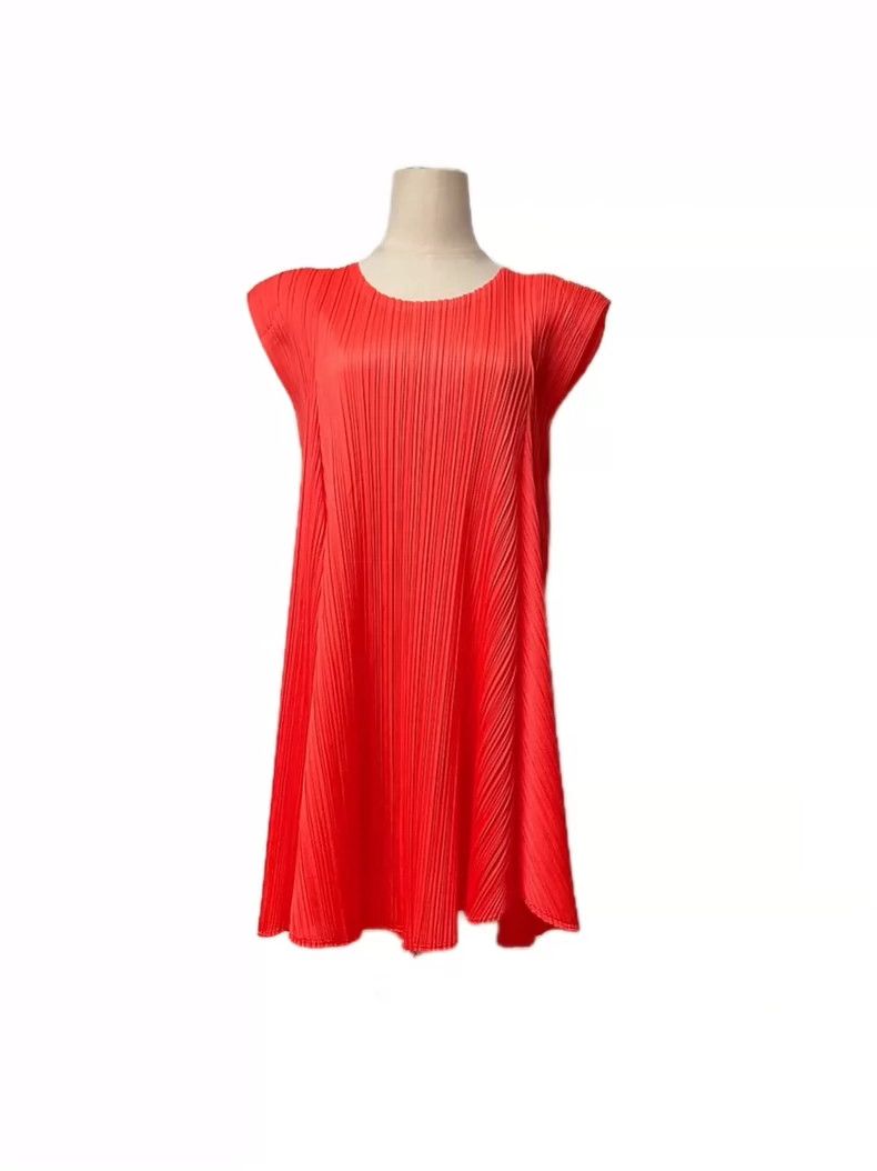 Issey Miyake Issey Miyake size:3 Orange pleated dress Size XS / US 0-2 / IT 36-38 - 1 Thumbnail