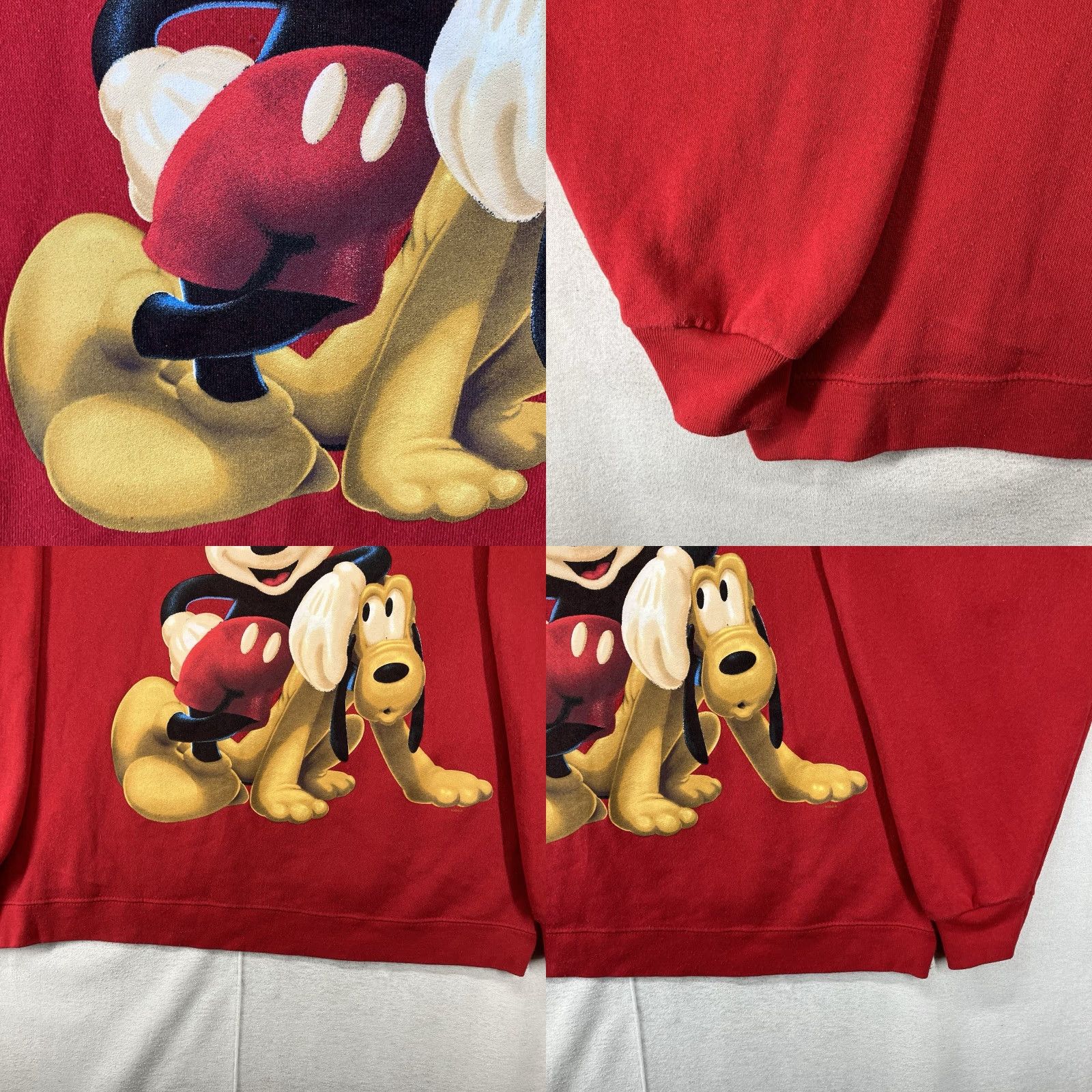 Mickey Unlimited VINTAGE Mickey Unlimited Sweatshirt XL Men's Red Graphic Print 90s Mickey Mouse & Pluto Boxy Classic Fit USA Size US XL / EU 56 / 4 - 8 Thumbnail