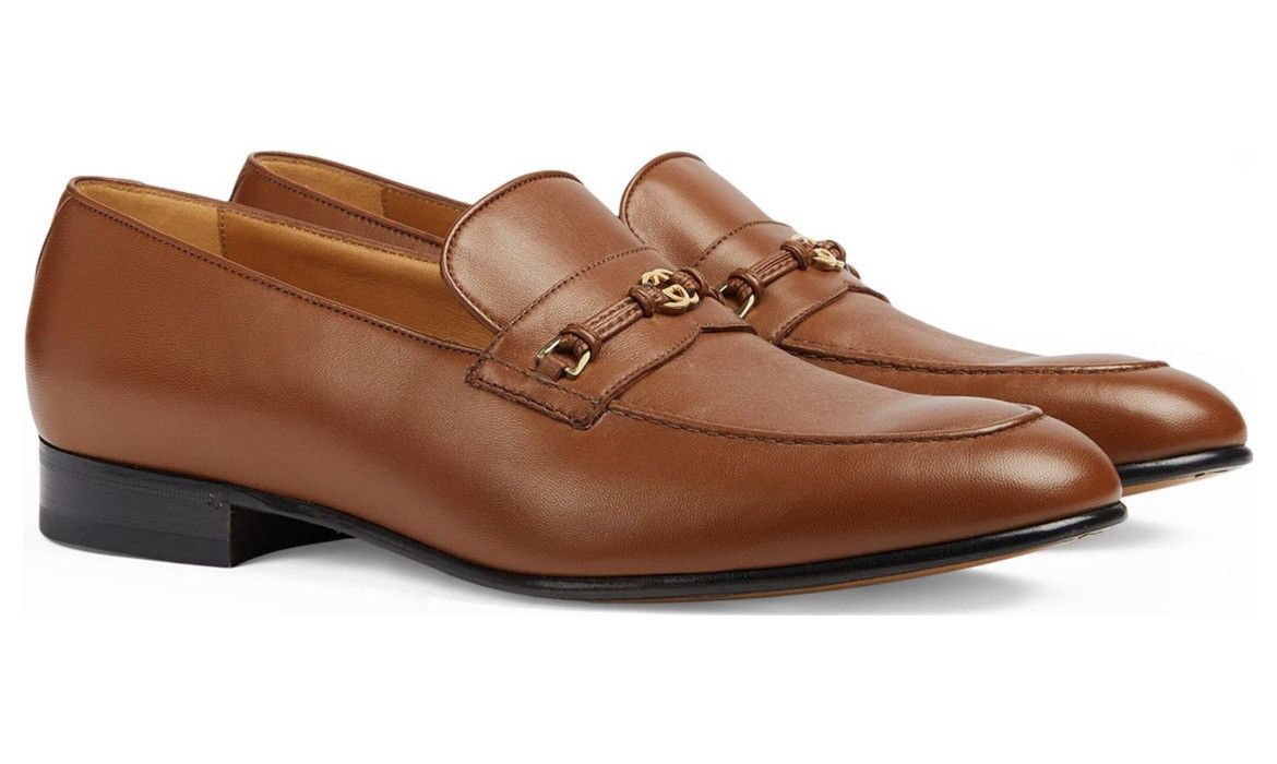 Gucci Gucci GG Logo Moccasin Leather Loafer Cuir Brown Size US 9 / IT 39 - 2 Thumbnail