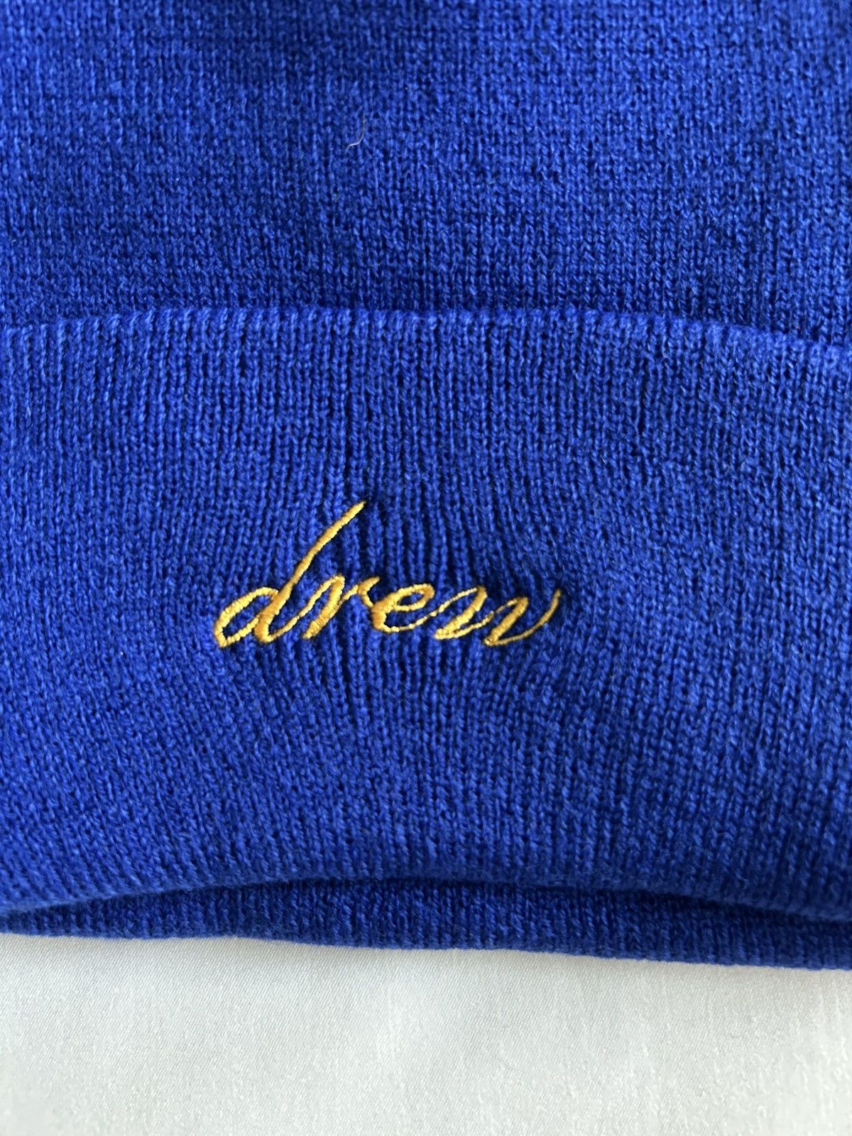 Drew House × Justin Bieber Drew House Cursive Beanie Royal Blue Size ONE SIZE - 2 Thumbnail