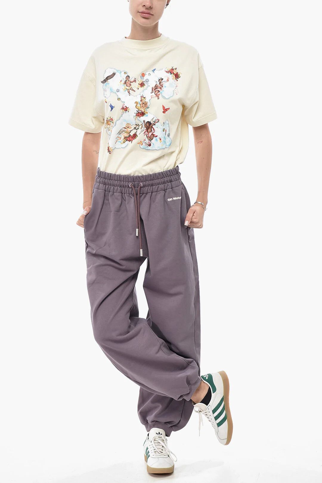 Off-White og1mm0426 Brushed Cotton Joggers in Purple Size 28" / US 6 / IT 42 - 4 Thumbnail