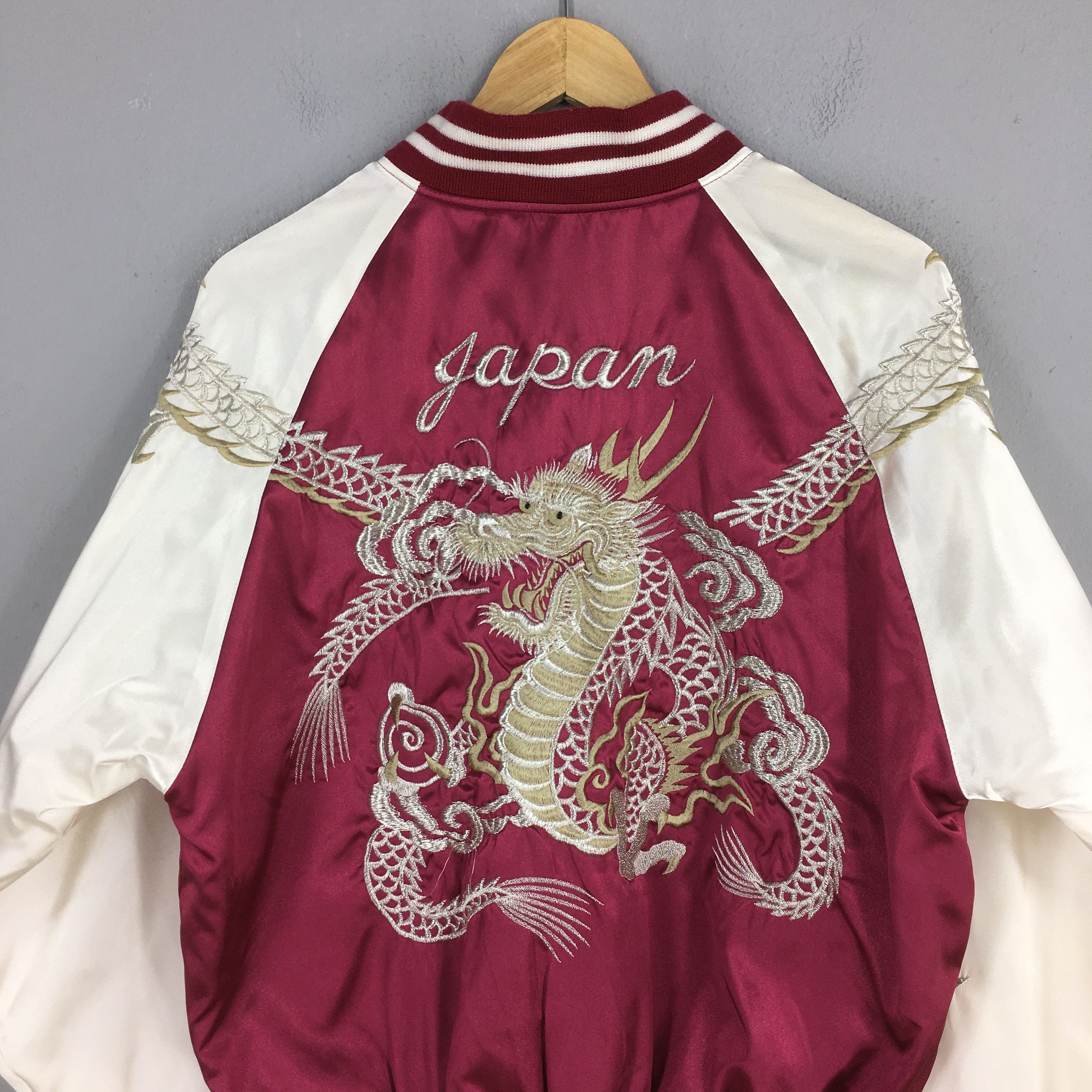 Japanese Brand Vintage 1980s Sukajan Dragon Okinawa Red Souvenir Jacket M Size US M / EU 48-50 / 2 - 8 Thumbnail