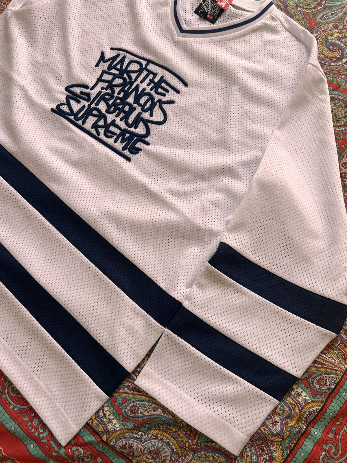 Marithe + Francois Girbaud L Supreme Marithé Francois Girbaud hockey jersey white blue Size US L / EU 52-54 / 3 - 12 Thumbnail