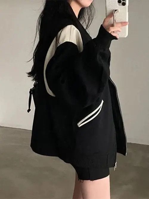 VIBE Baseball Jackets Women Autumn Vintage Coats Size ONE SIZE - 4 Thumbnail