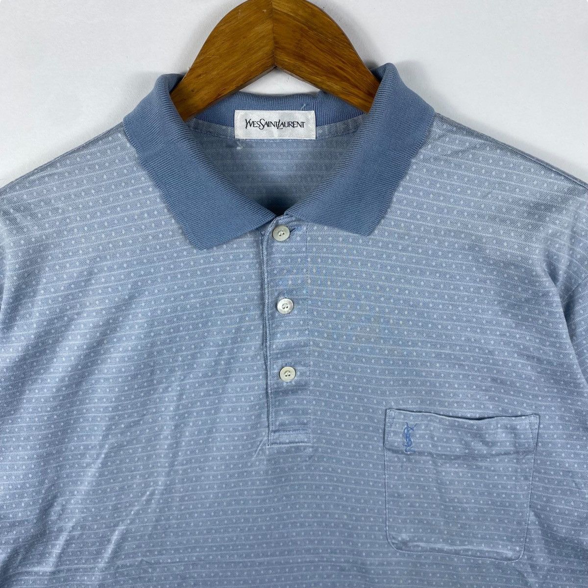 Vintage × Yves Saint Laurent Vintage 90's YVES SAINT LAURENT Pocket Polo Shirt Free Size Size US M / EU 48-50 / 2 - 2 Thumbnail