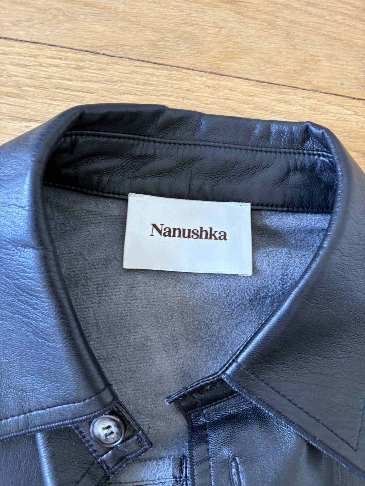 Nanushka Faux Leather Shirt Sz M Size US M / EU 48-50 / 2 - 2 Thumbnail