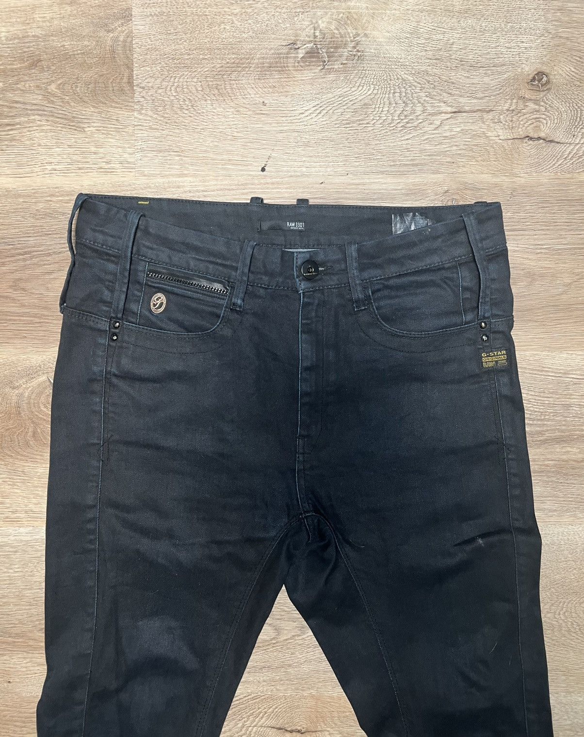 G-Star G-Star RAW Originals 3301 Coated Slim Jeans Size US 31 - 2 Thumbnail