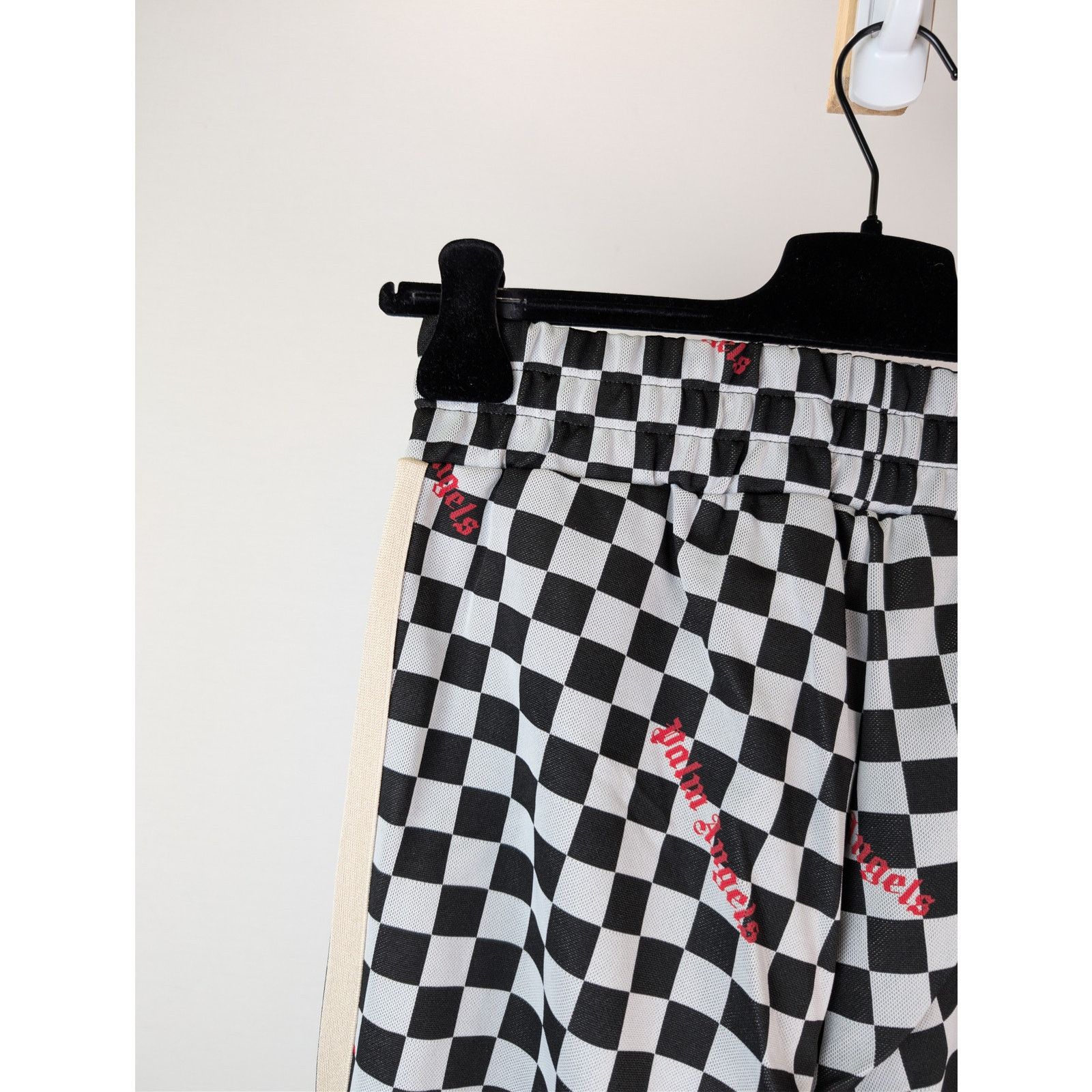 Palm Angels o1rshd1 Jacquard Damier Classic Track Pants in Black / Red Size US 32 / EU 48 - 15 Thumbnail