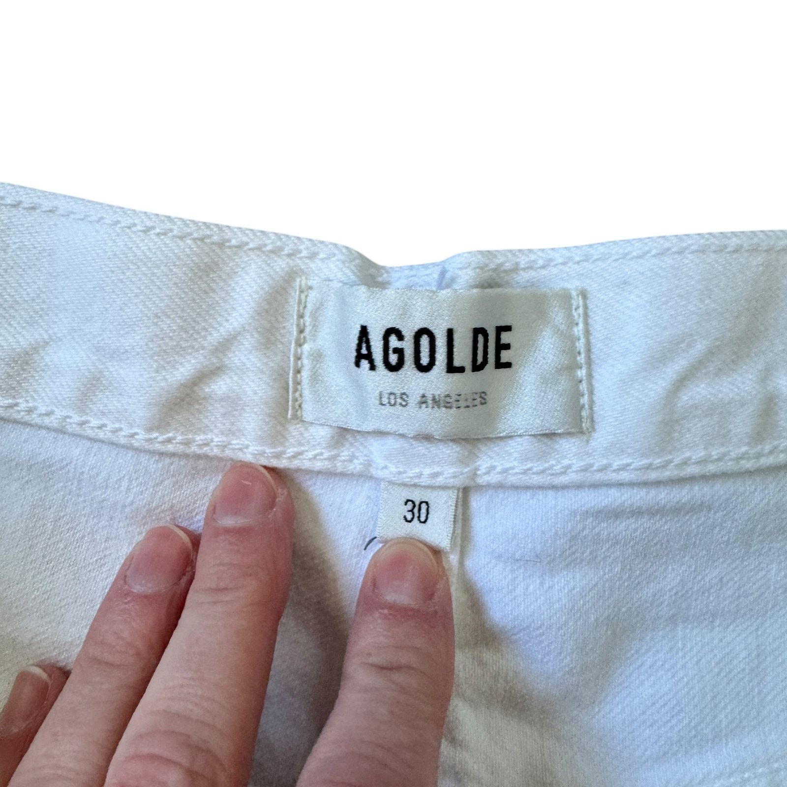 Agolde NEW AGOLDE Fran Low Slung Straight Jean Milkshake Wash White Size 30" / US 8 / IT 44 - 4 Thumbnail