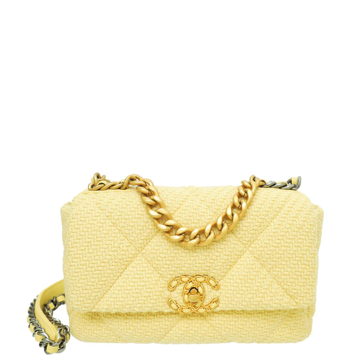 Chanel o1tko10125 Size: OS / Tweed Flap Bag in Light Yellow Size ONE SIZE - 1 Thumbnail