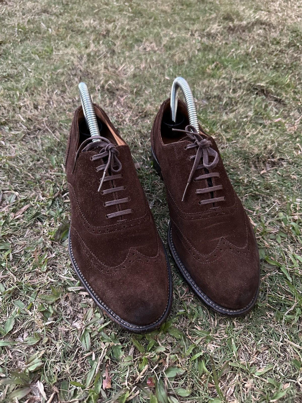 Zucca Vintage Zucca Oxford Wingtip Brown Suede Shoes Size US 7 / EU 40 - 1 Thumbnail