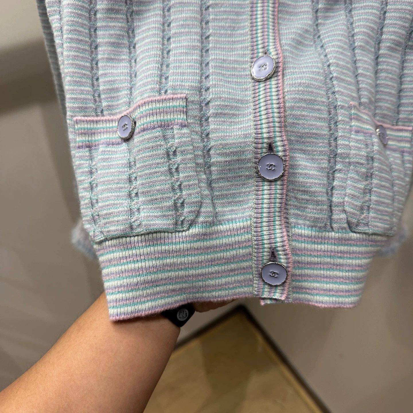 Chanel Chanel 25B Light Blue Fuzzy Knit Cashmere Cardigan 36 Size XS / US 0-2 / IT 36-38 - 6 Thumbnail