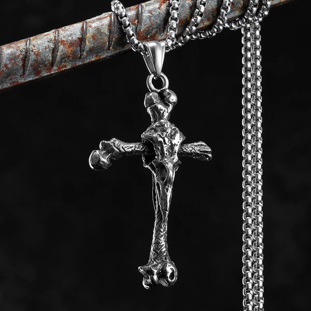 Other Crow Bone Cross Pendant Accessories Necklace Gifts Size ONE SIZE - 3 Thumbnail