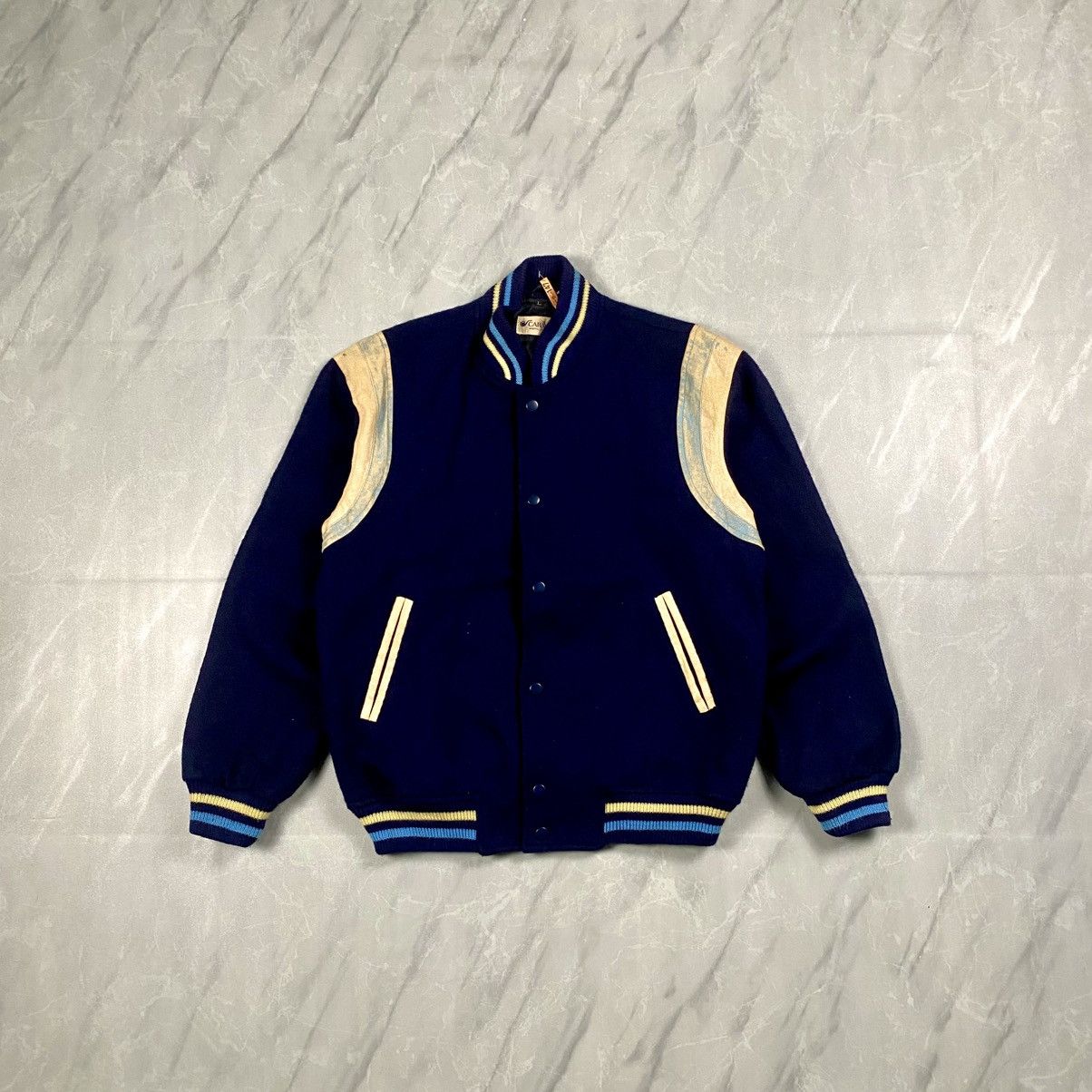 Japanese Brand Vintage 90s Caravach Kohmabon Japan Wool Varsity Jacket Size US M / EU 48-50 / 2 - 1 Thumbnail