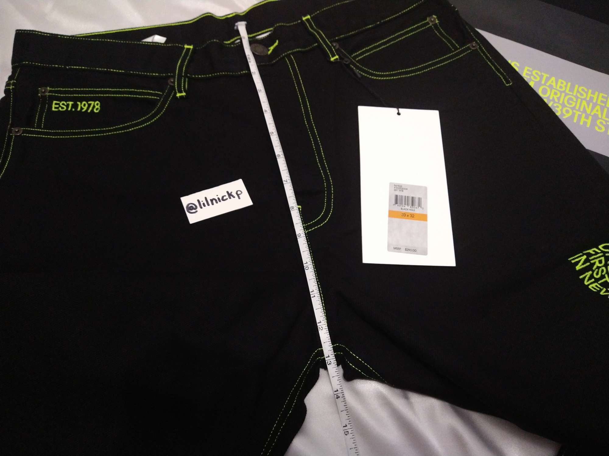 Calvin Klein 205W39NYC EST. 1978 Baggy Black Hole Jeans Size US 33 - 8 Thumbnail