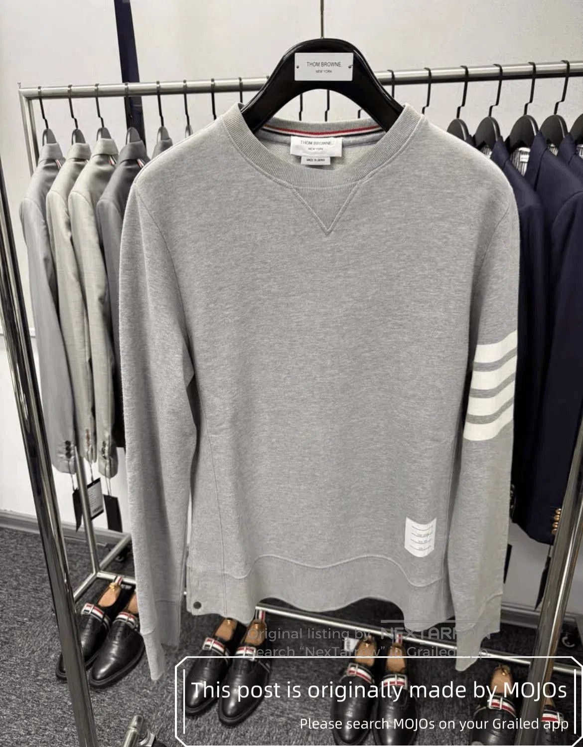 Thom Browne Sz 3 Thom Browne Four White Stripe Sweatshirt. Size US L / EU 52-54 / 3 - 1 Thumbnail