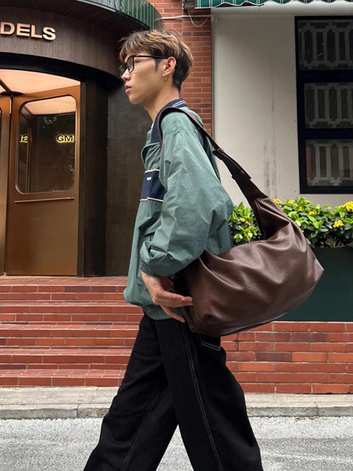 Leather Premium Versatile Commuter Underarm Tote | PU Retro Bag Size ONE SIZE - 4 Thumbnail