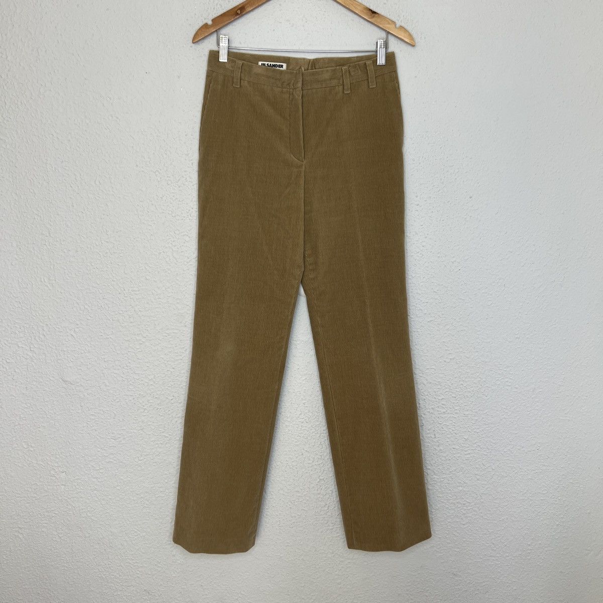 Jil Sander Womens Pants Corduroy Trousers Beige Brown Luxury