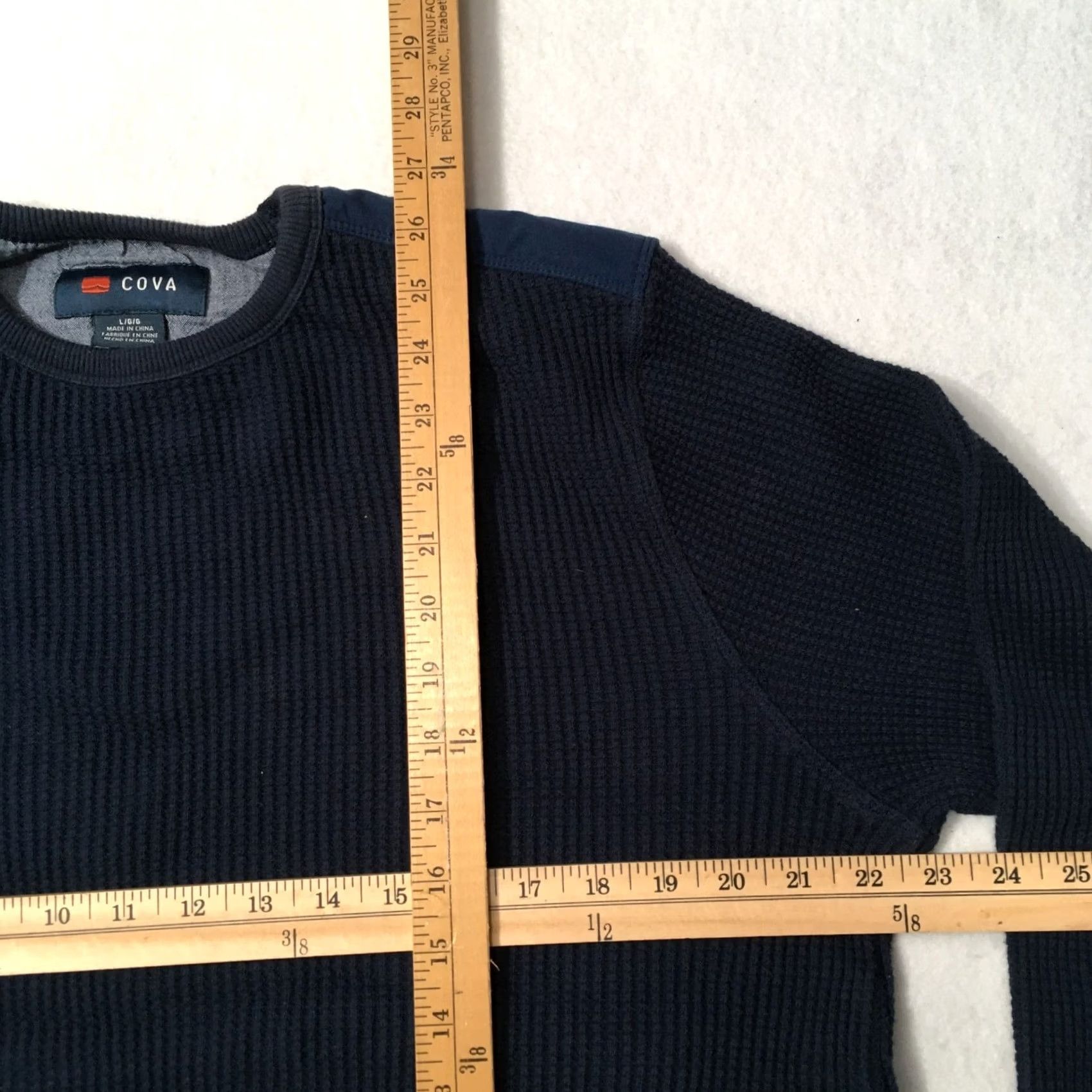 Vintage COVA Shirt LARGE Blue Thermal Waffle Long Sleeve Tee Mens Size US L / EU 52-54 / 3 - 4 Thumbnail