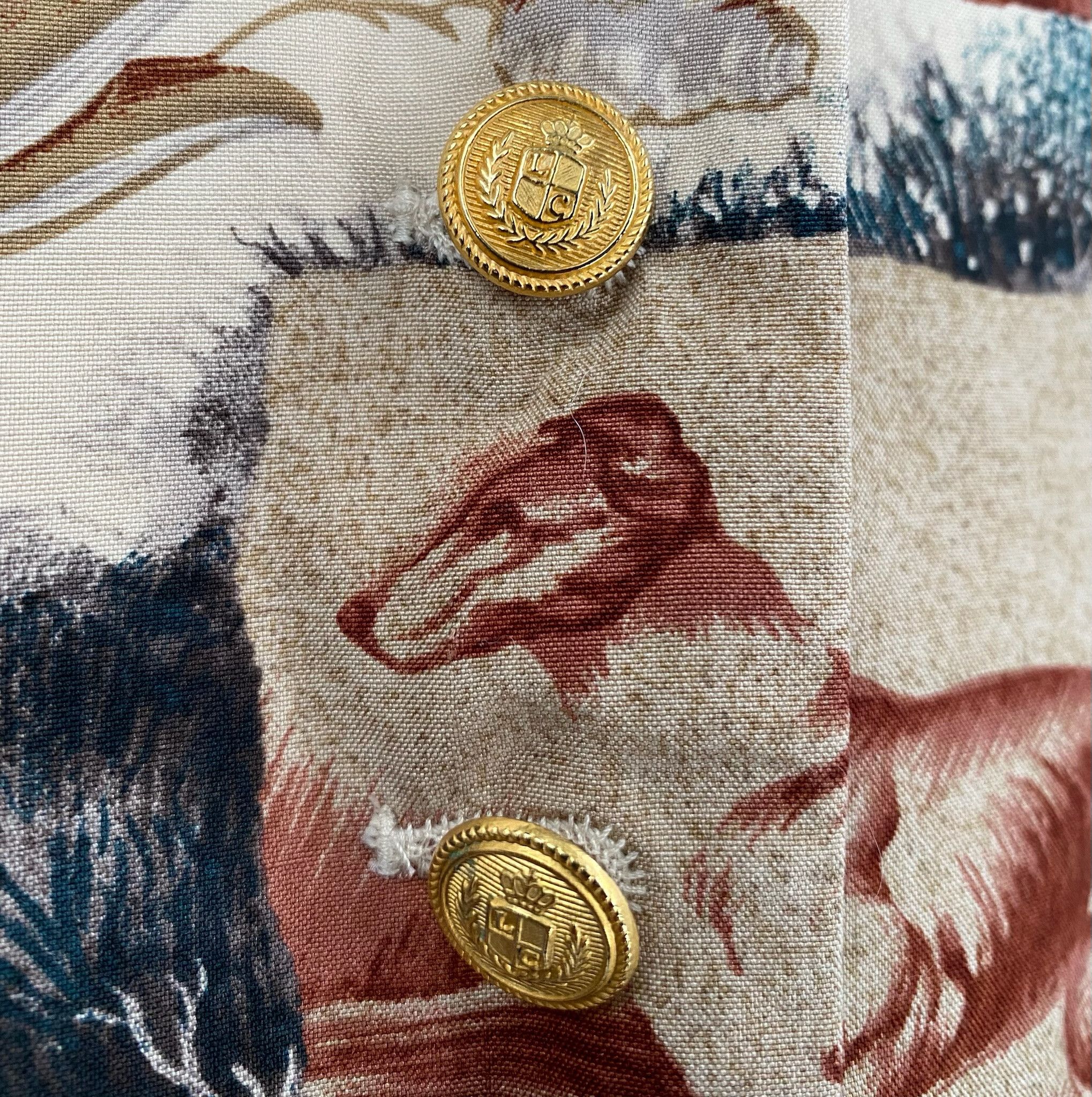 Liz Claiborne 90’s Liz Claiborne Silk Dog Birds Nature Button Vest Small Size S / US 4 / IT 40 - 4 Thumbnail