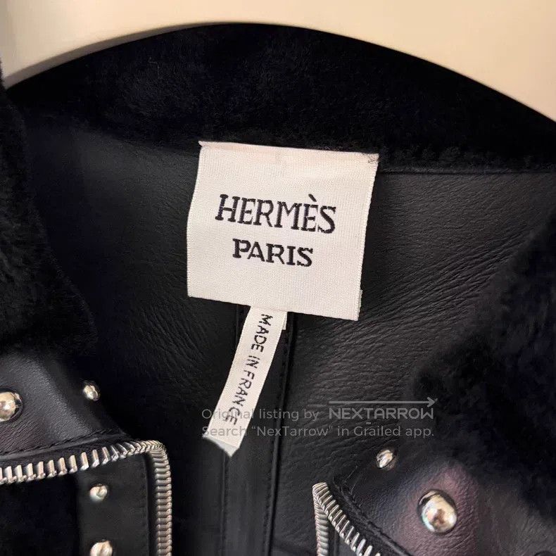 Hermes Hermes 2024 Autumn/Winter women's fur leather, black studd Size XS / US 0-2 / IT 36-38 - 3 Thumbnail