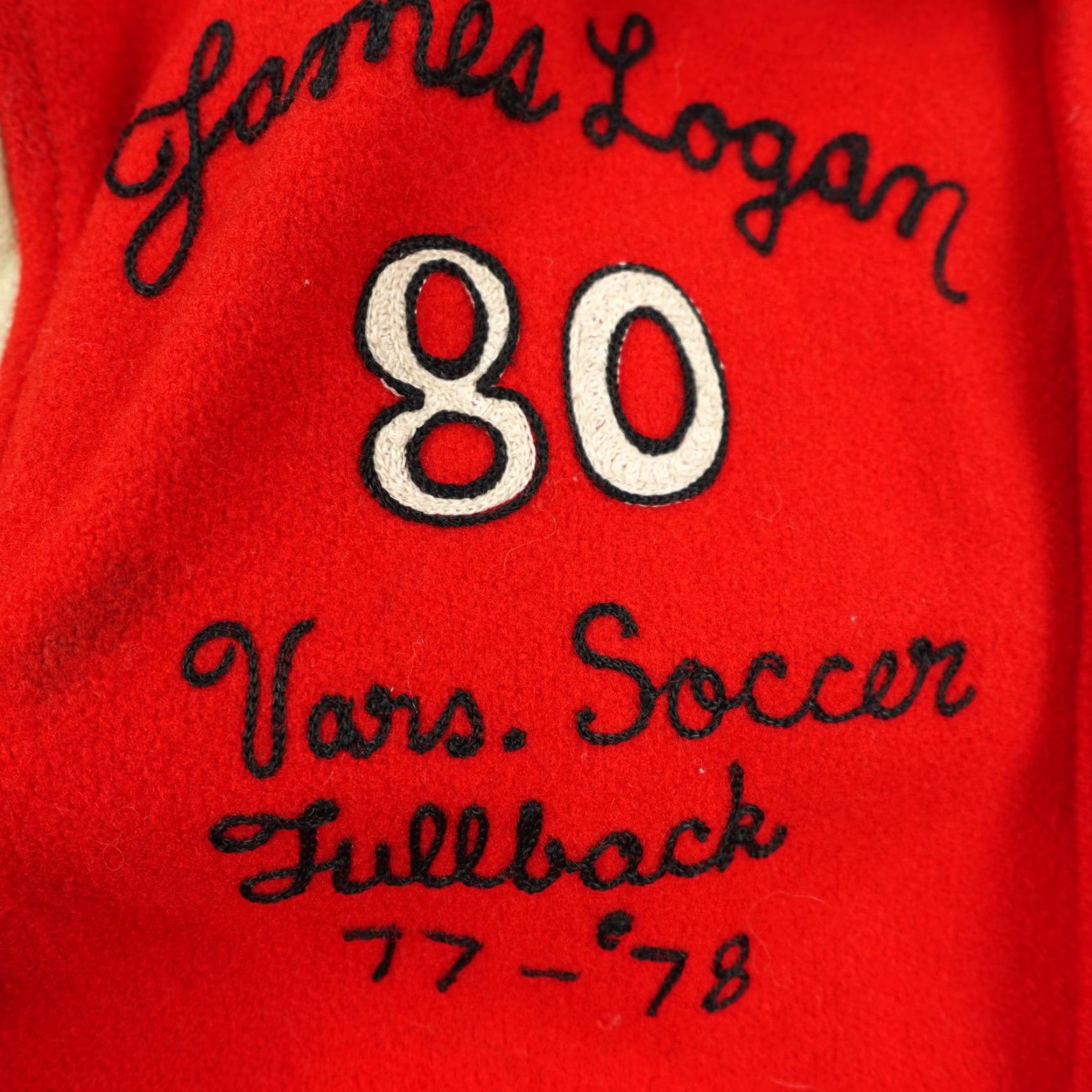 Vintage VINTAGE Skookum Letterman Jacket Men 38 Red Varsity 70s Chain Stitch Soccer Coat Size US XXS / EU 40 - 3 Thumbnail