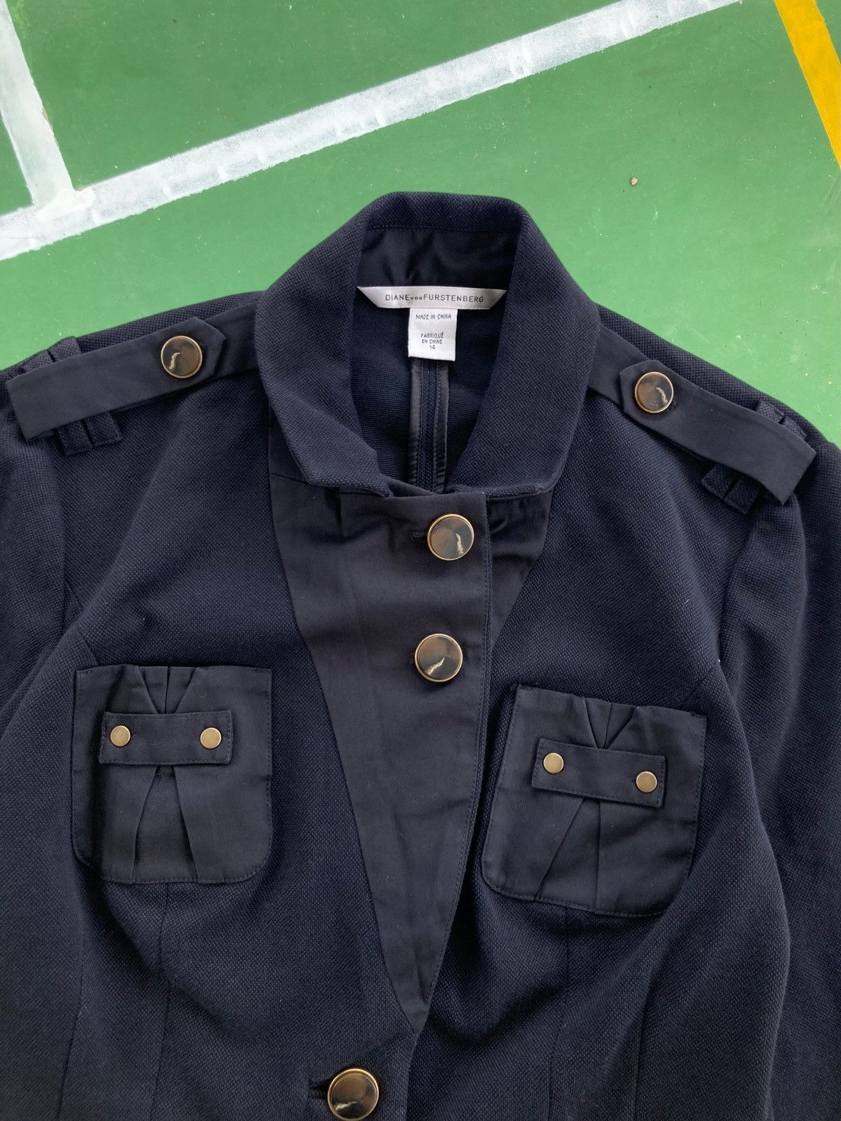 Diane von Furstenberg Structured Utility Blazer with Button Details Bondage Jacket Size M / US 6-8 / IT 42-44 - 4 Thumbnail