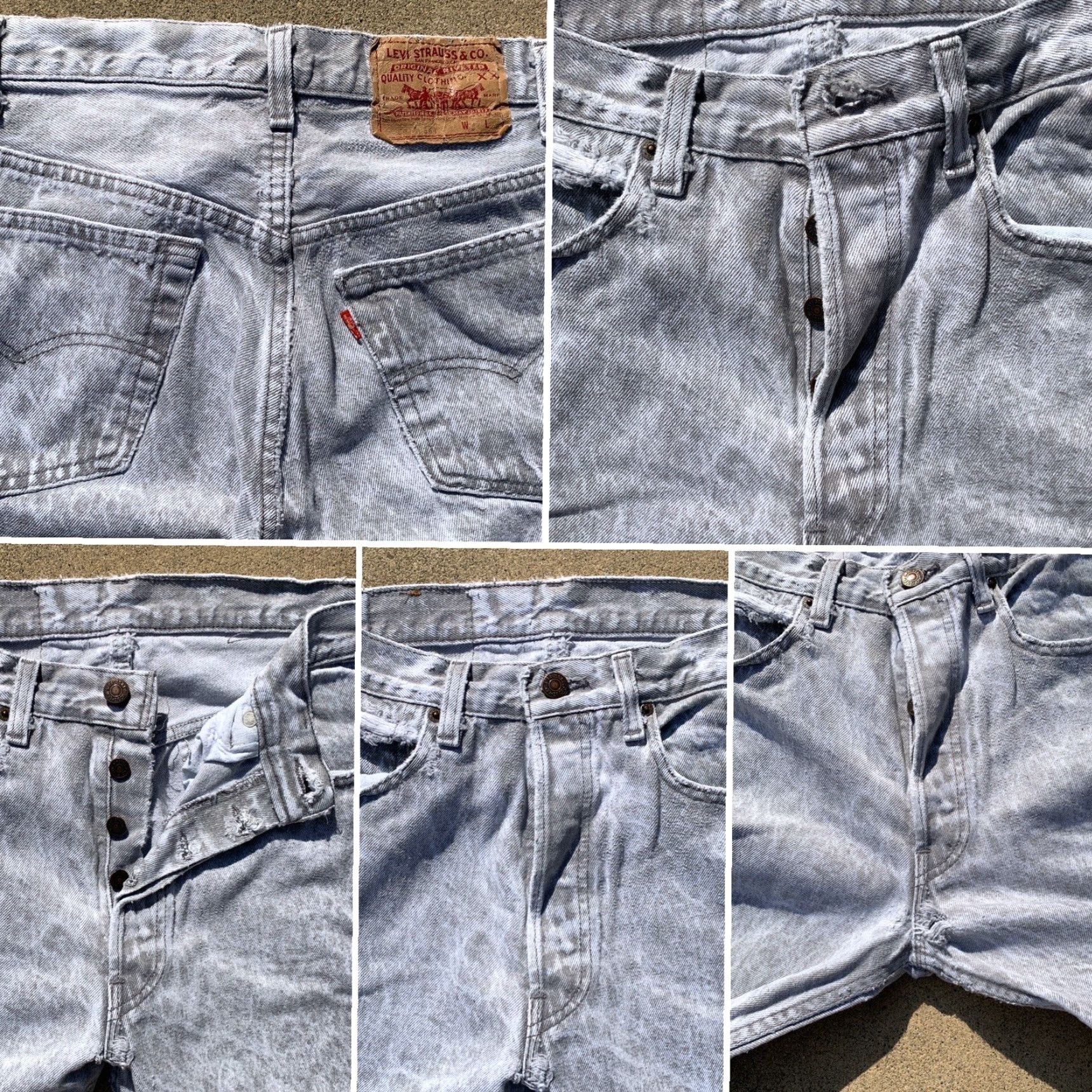 Vintage VINTAGE Levi’s Button Fly 501 Jeans Gray Acid Wash 32 30 31.5 in Waist Denim USA 1980s Mens Womens Boys Girls Size US 30 / EU 46 - 7 Thumbnail