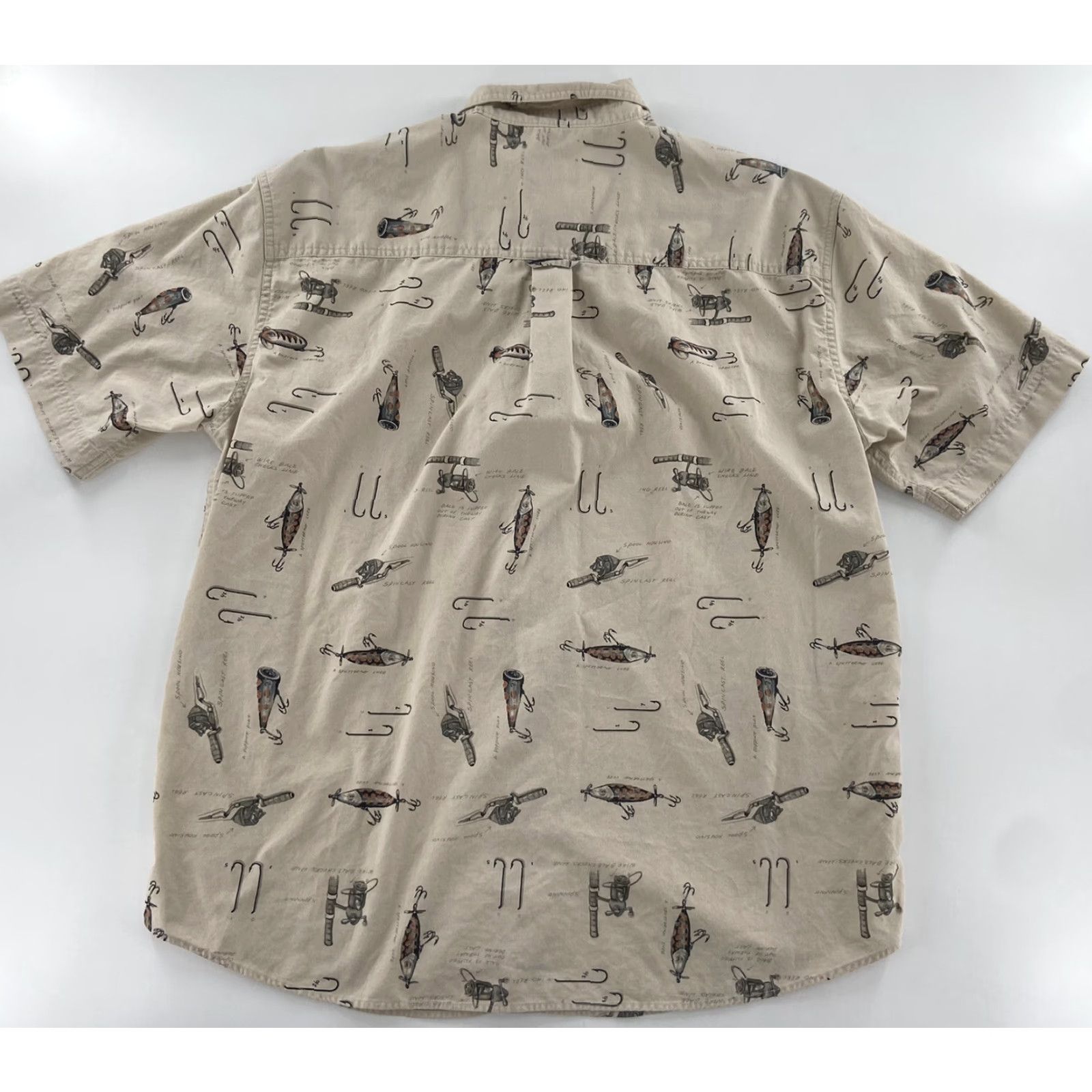 Vintage Woolrich Men Shirt Adult Large Birch Hooks Reels Short Sleeve Button-Down Fishing Beig e 100% Cotton 100% Cotton Logo All Seasons Mens Size US L / EU 52-54 / 3 - 2 Thumbnail