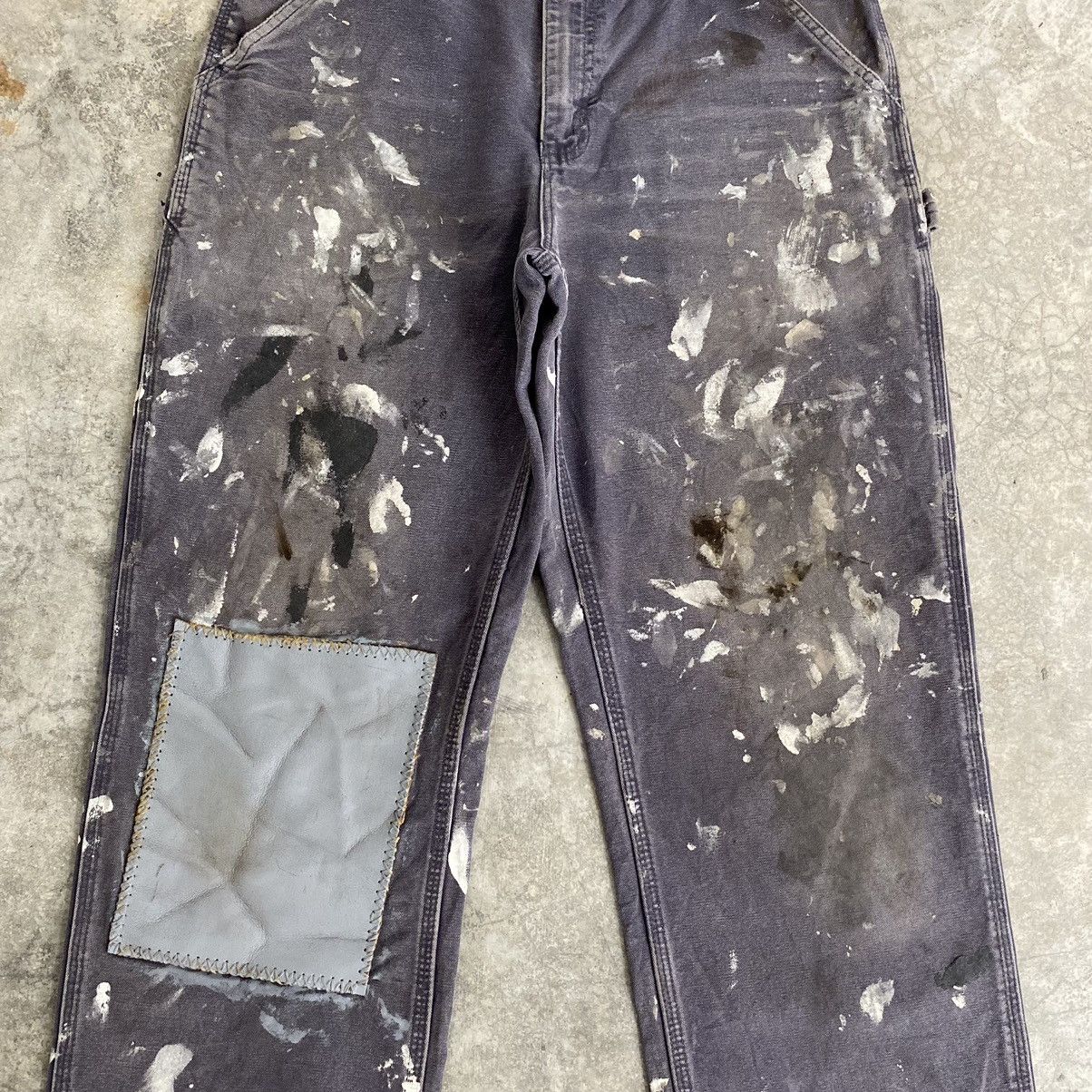 Carhartt VTG Carhartt Faded Petrol Blue Splatter Painter Pants Size US 31 - 11 Thumbnail