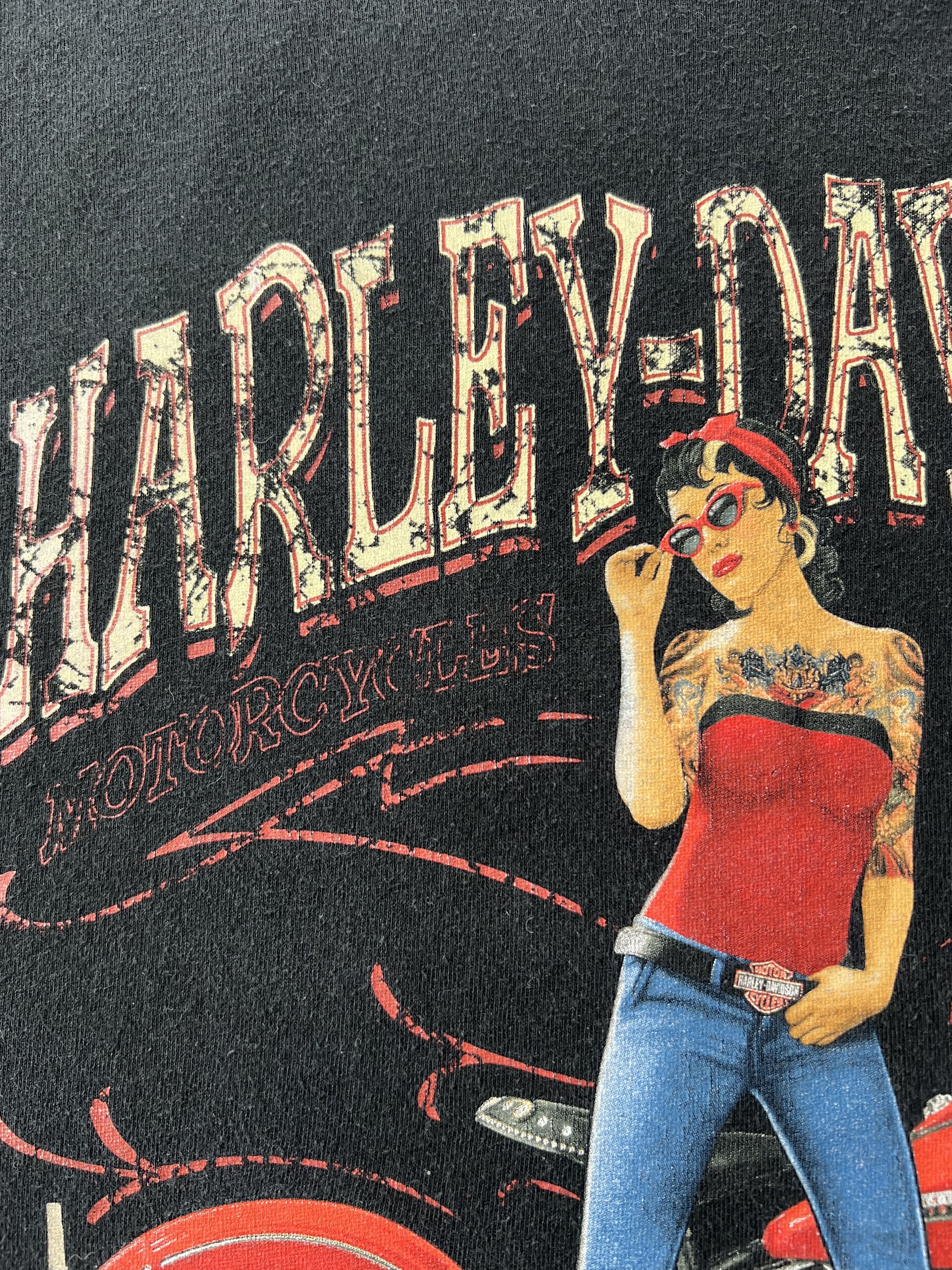 Harley Davidson Vintage 2013 Harley Davidson Sexy Girl Ohio Black T-shirt Size US XL / EU 56 / 4 - 6 Thumbnail