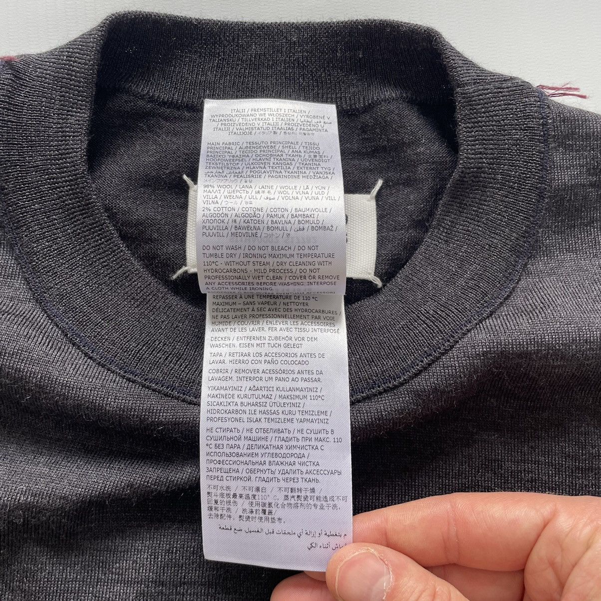 Maison Margiela A/W 23 Gray Wool Inside Out Seam Sweater Size US M / EU 48-50 / 2 - 6 Thumbnail