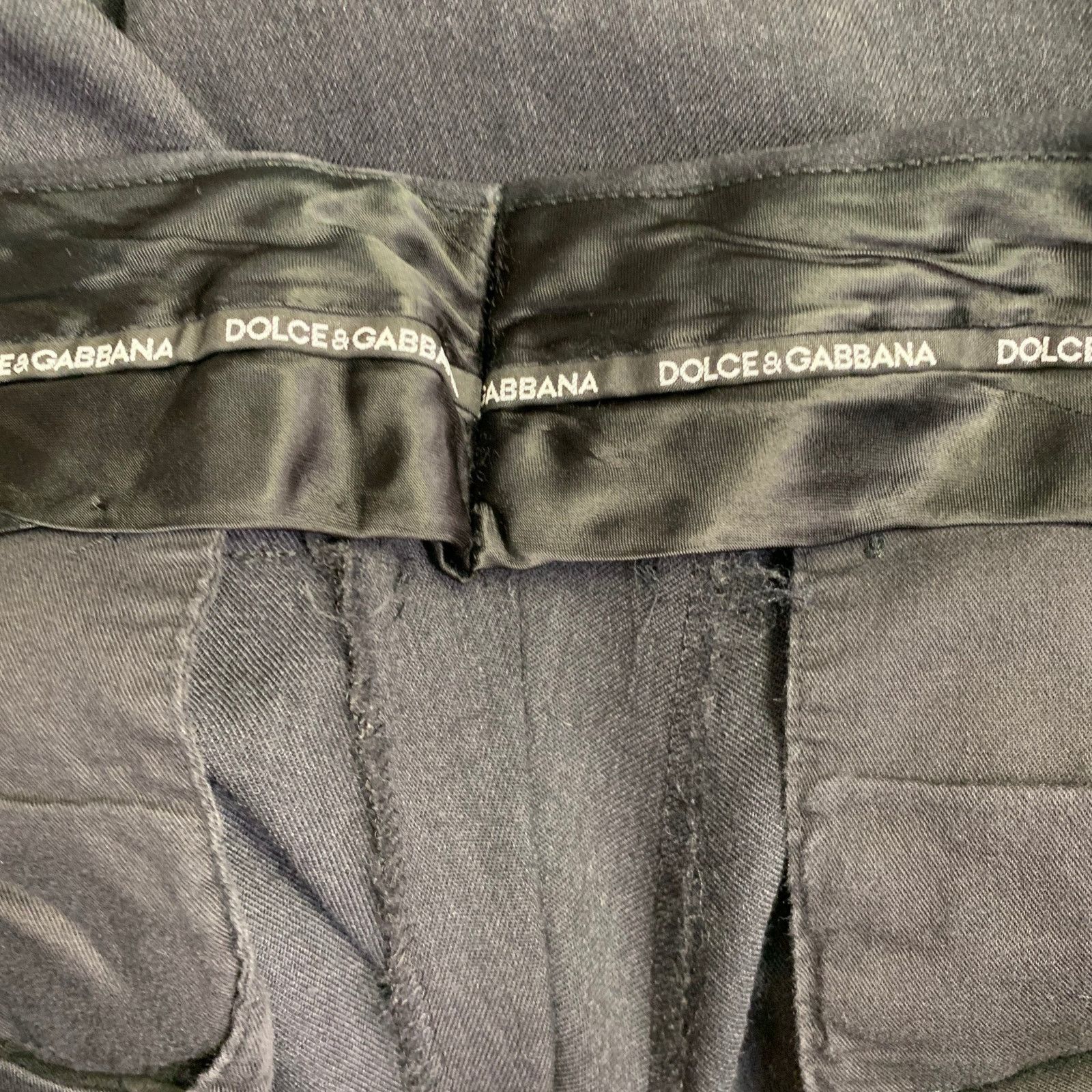 Dolce & Gabbana Size 34 Charcoal Wool Blend Zip Fly Dress Pants Size US 34 / EU 50 - 5 Thumbnail