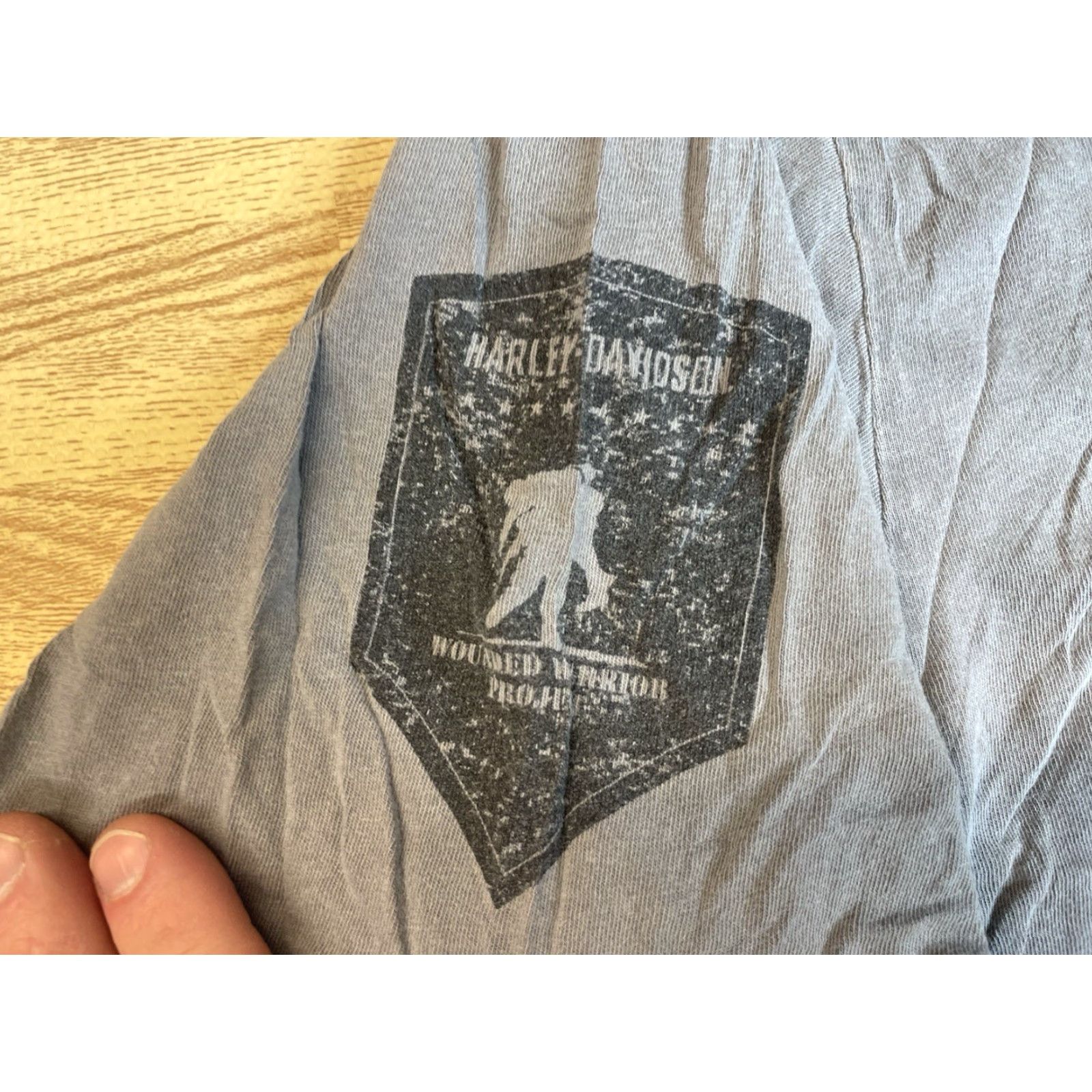 Harley Davidson Harley-Davidson T Shirt Mens XL Gray Wounded Warrior Project Jersey Cotton Short Sleeve Crew Neck Logo Motorcycle Regular Men's Apparel Size US XL / EU 56 / 4 - 4 Thumbnail