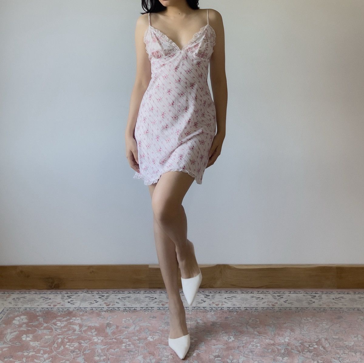 Victoria's Secret Victoria’s Secret White Cotton Floral Slip Dress (M) Size M / US 6-8 / IT 42-44 - 6 Thumbnail