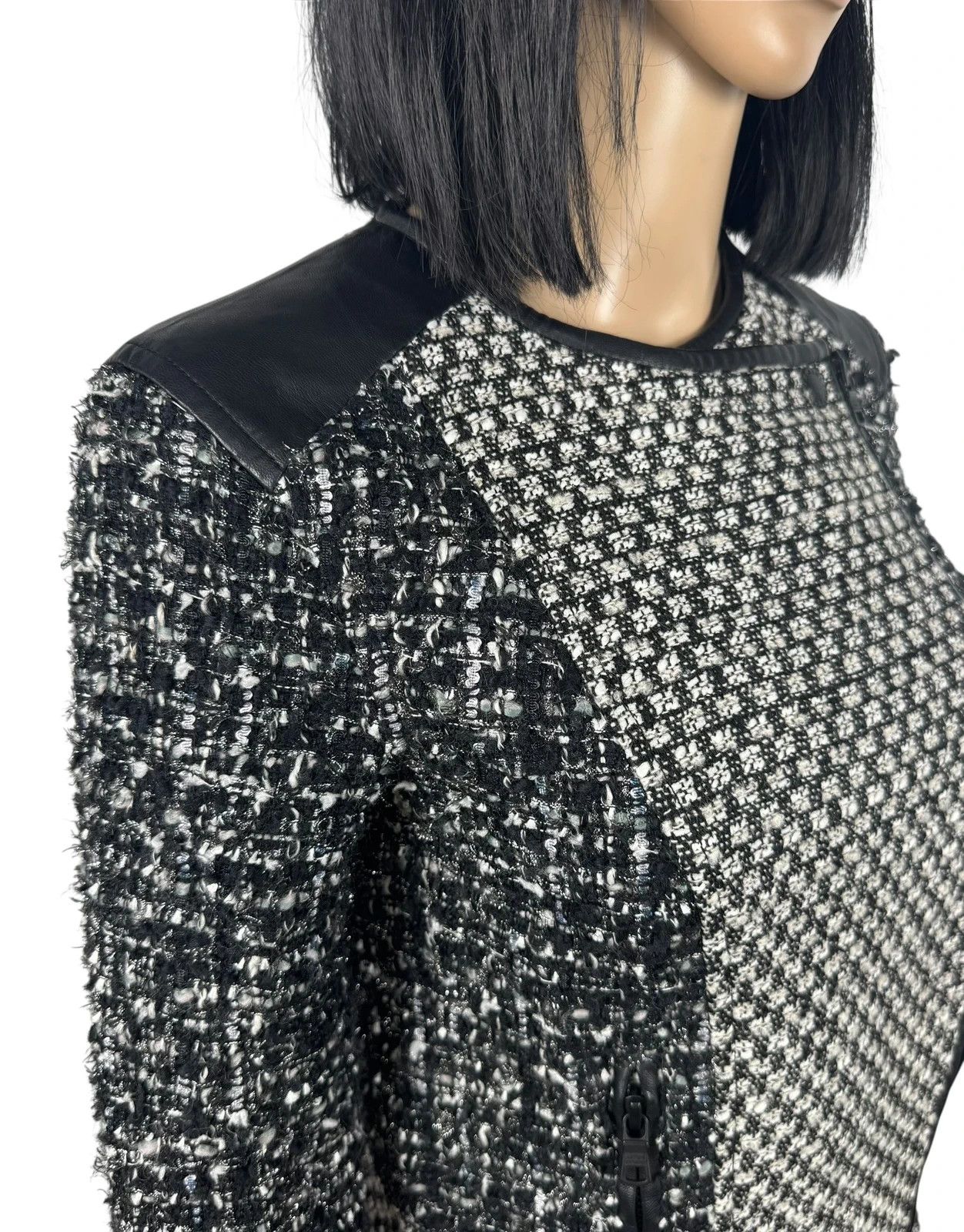 Armani Exchange Armani Exchange Tweed Wool Biker Jacket size XS Size XS / US 0-2 / IT 36-38 - 3 Thumbnail