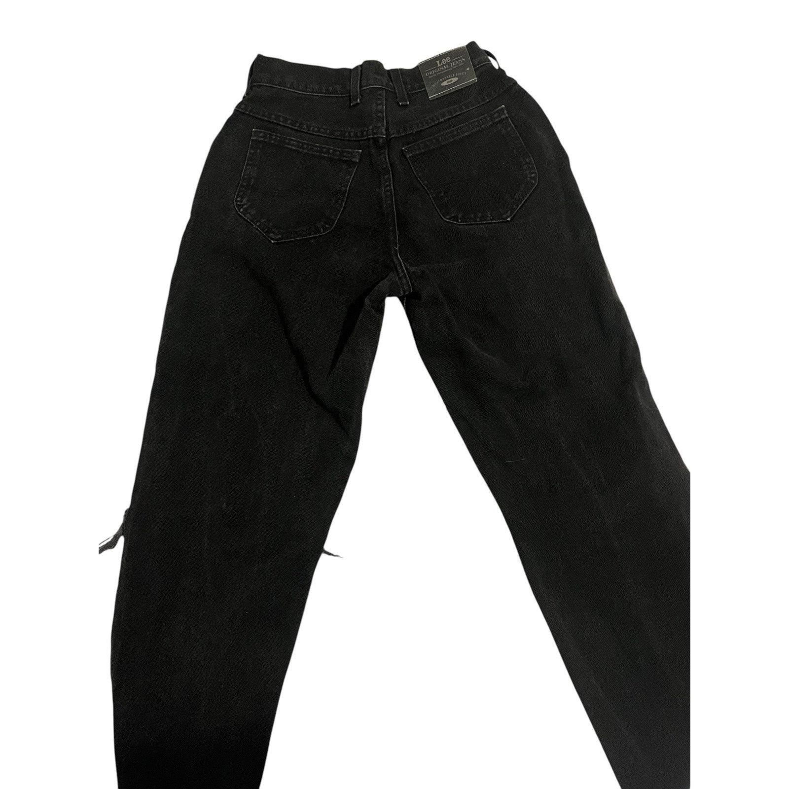 Lee Lee Women Black Jeans Sz 6P Moms Jeans Pre Owned Vtg Size 28" / US 6 / IT 42 - 3 Thumbnail