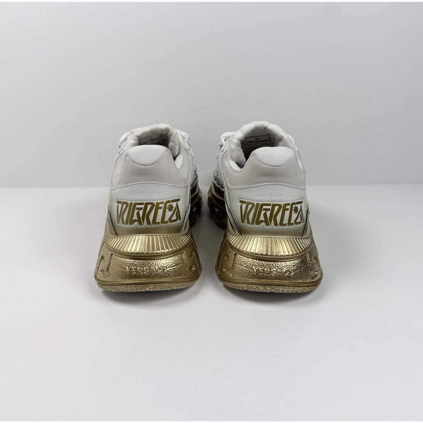 Versace Size 40EU/7US - Versace Trigreca White Gold Sneakers NEW! Size US 7 / EU 40 - 4 Thumbnail
