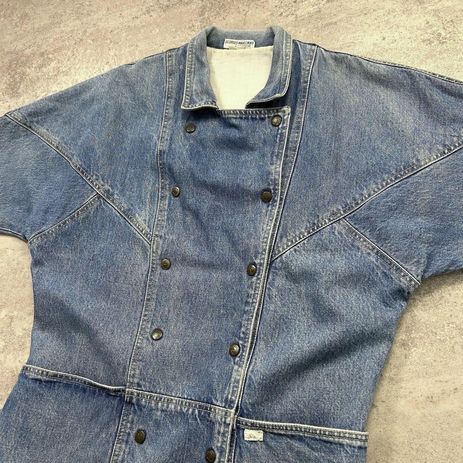Guess × Vintage RARE GEORGES MARCIANO DENIM JACKET COAT SIZE 1 fits men's Size US S / EU 44-46 / 1 - 2 Thumbnail