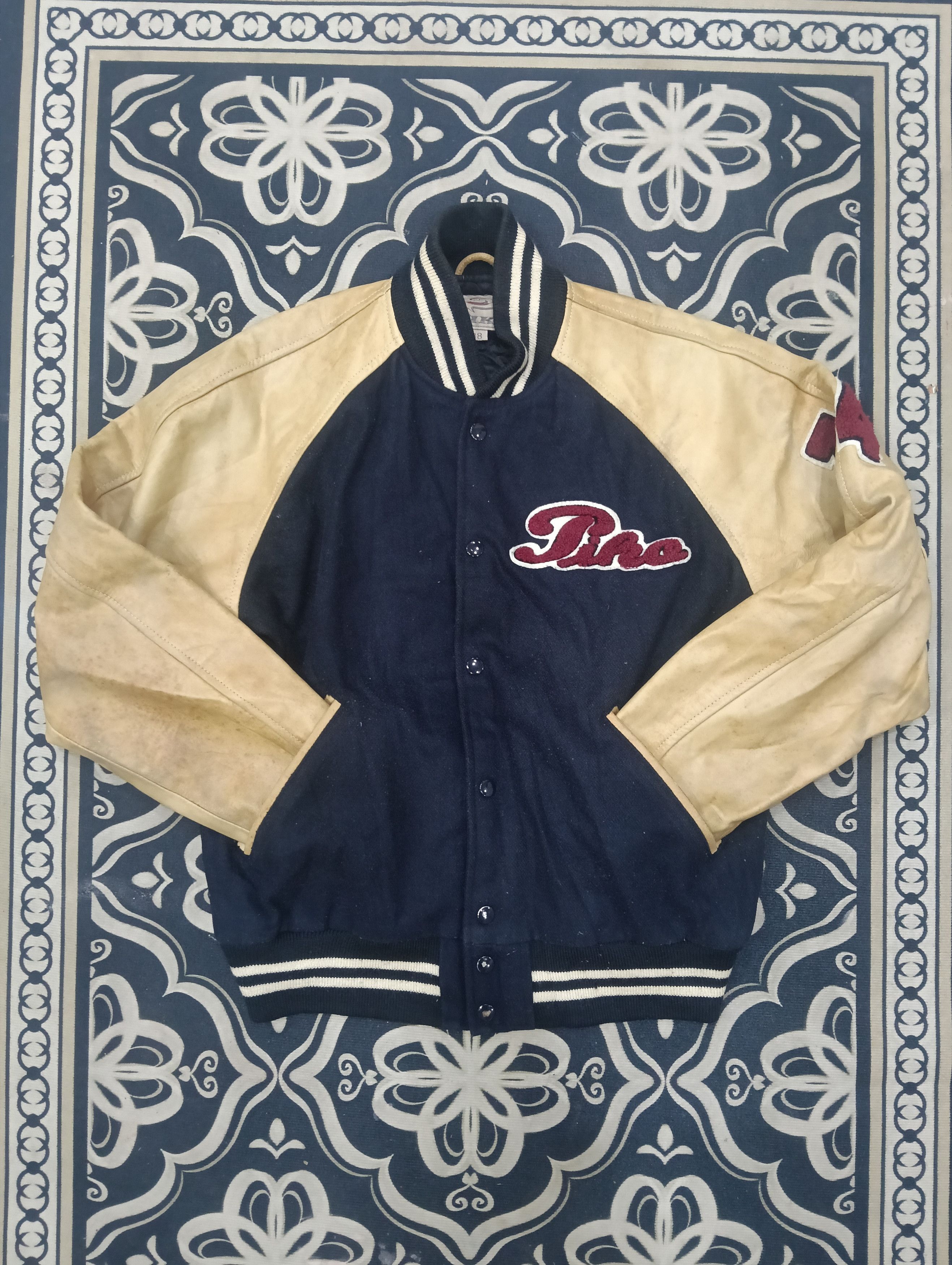 Errolson Hugh Vintage Piko Varsity Jacket Leather Sleeve Size US L / EU 52-54 / 3 - 1 Thumbnail