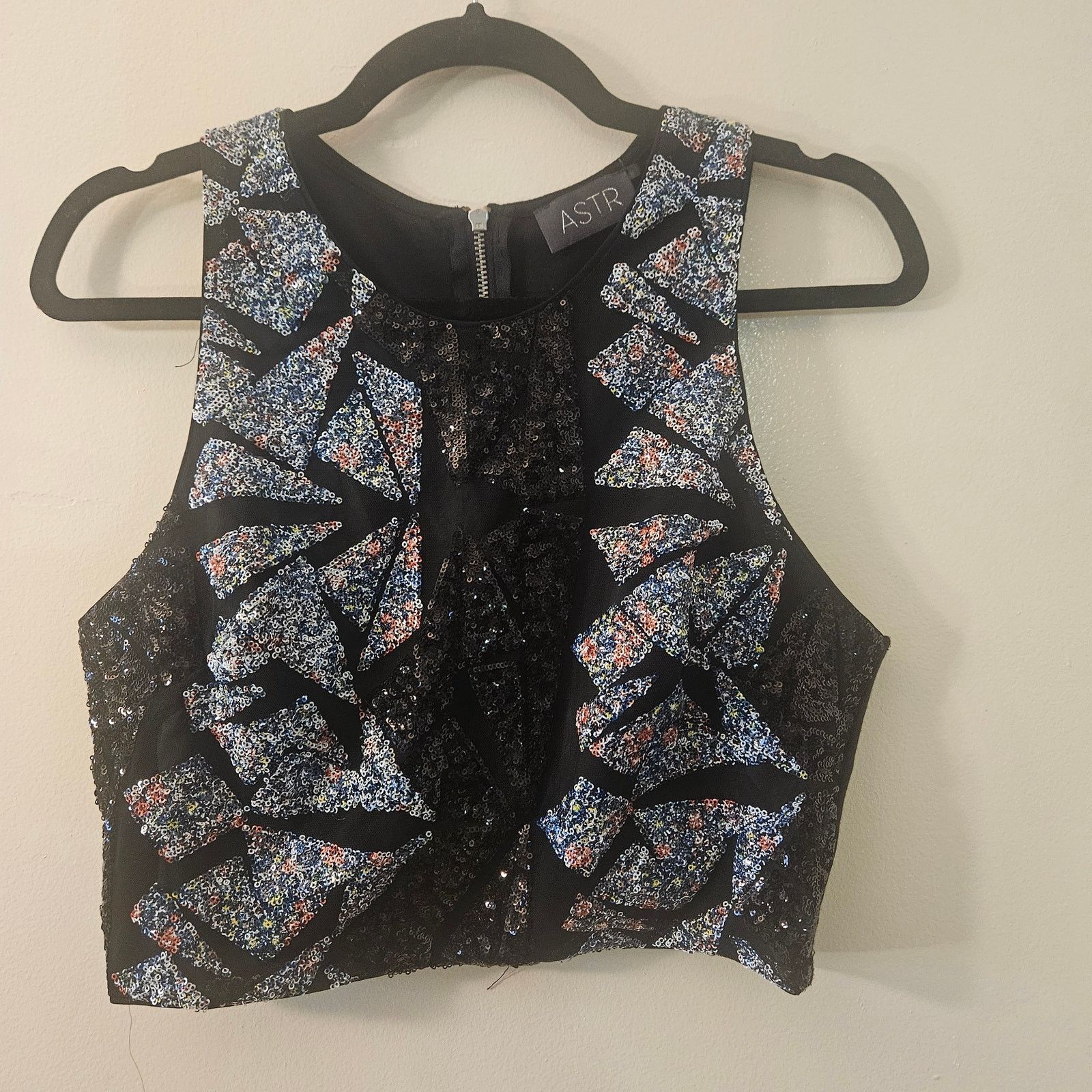 Other ASTR The Label Black Sequin Crop Top Size L Size L / US 10 / IT 46 - 3 Thumbnail