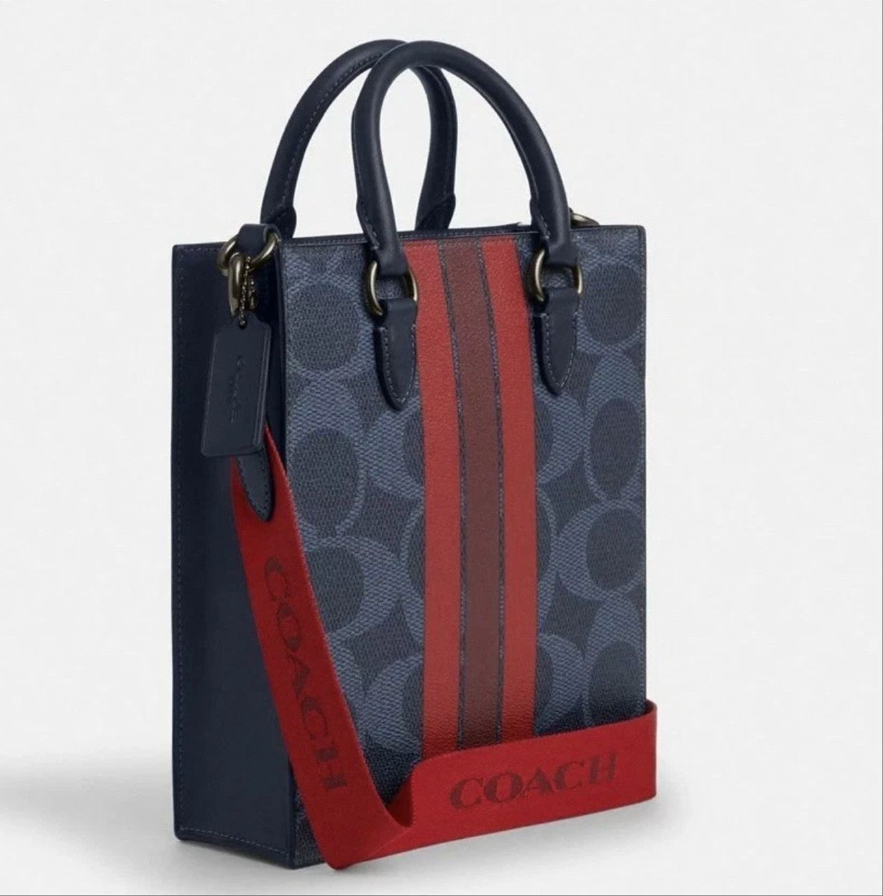 Coach Dylan Tote Bag In Signature Canvas With Varsity Stripe CBI38 Size ONE SIZE - 11 Thumbnail