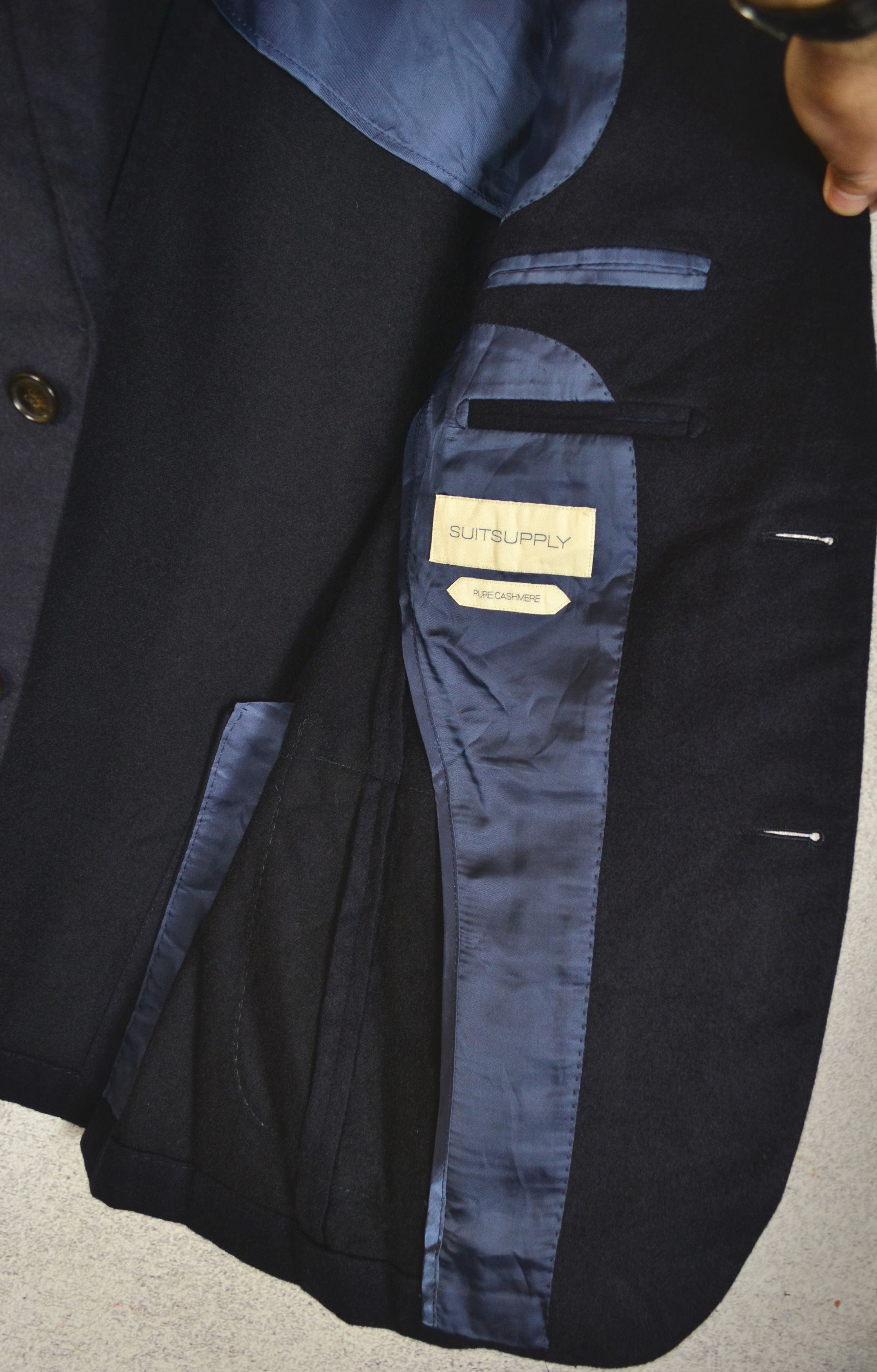 Suitsupply SUITSUPPLY HAVANA HL 100% PURE CASHMERE Dark Blue Blazer Size 44S - 9 Thumbnail