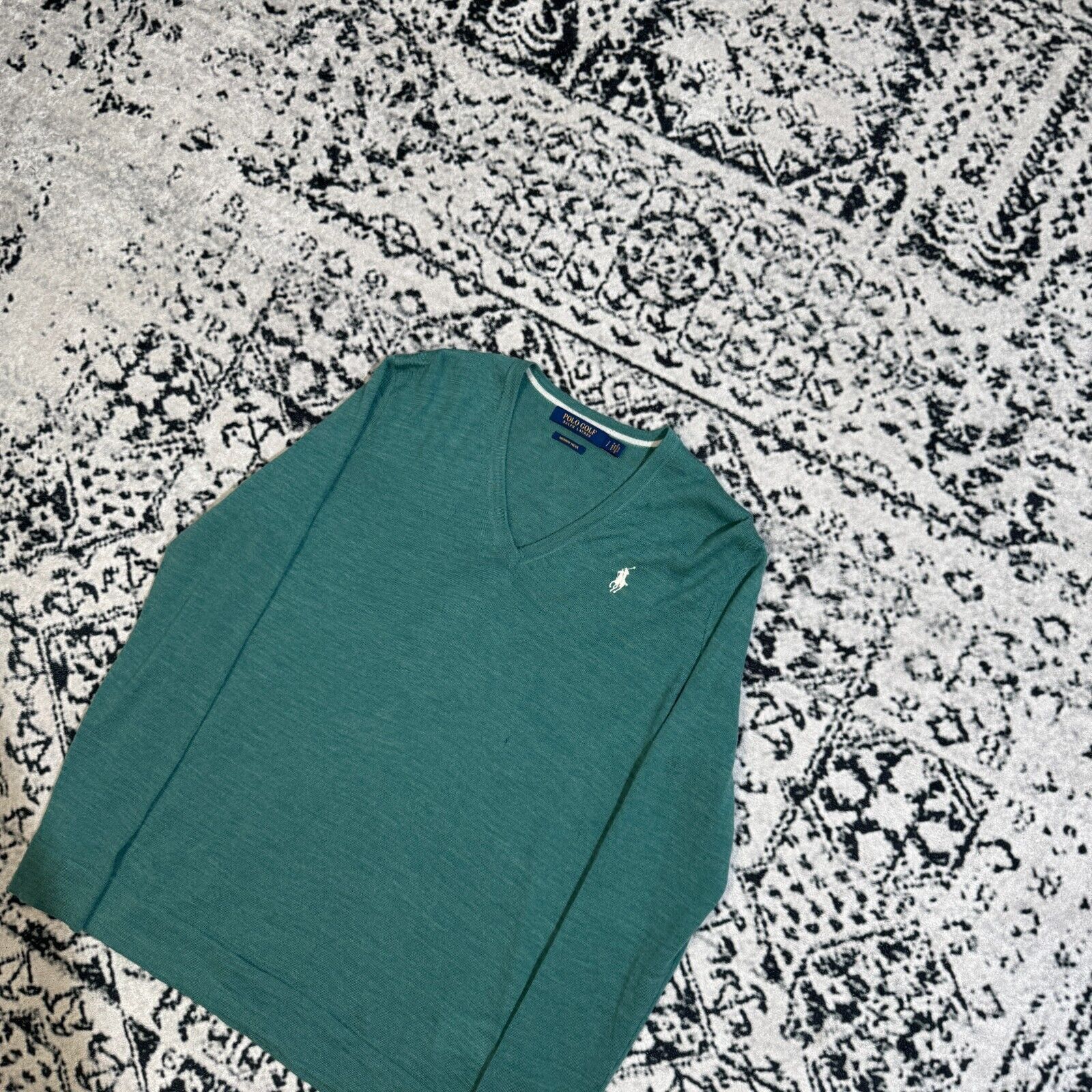 Ralph Lauren × Vintage Vintage Polo Ralph Lauren Unisex Turquoise Sweater Size S V Size US S / EU 44-46 / 1 - 2 Thumbnail